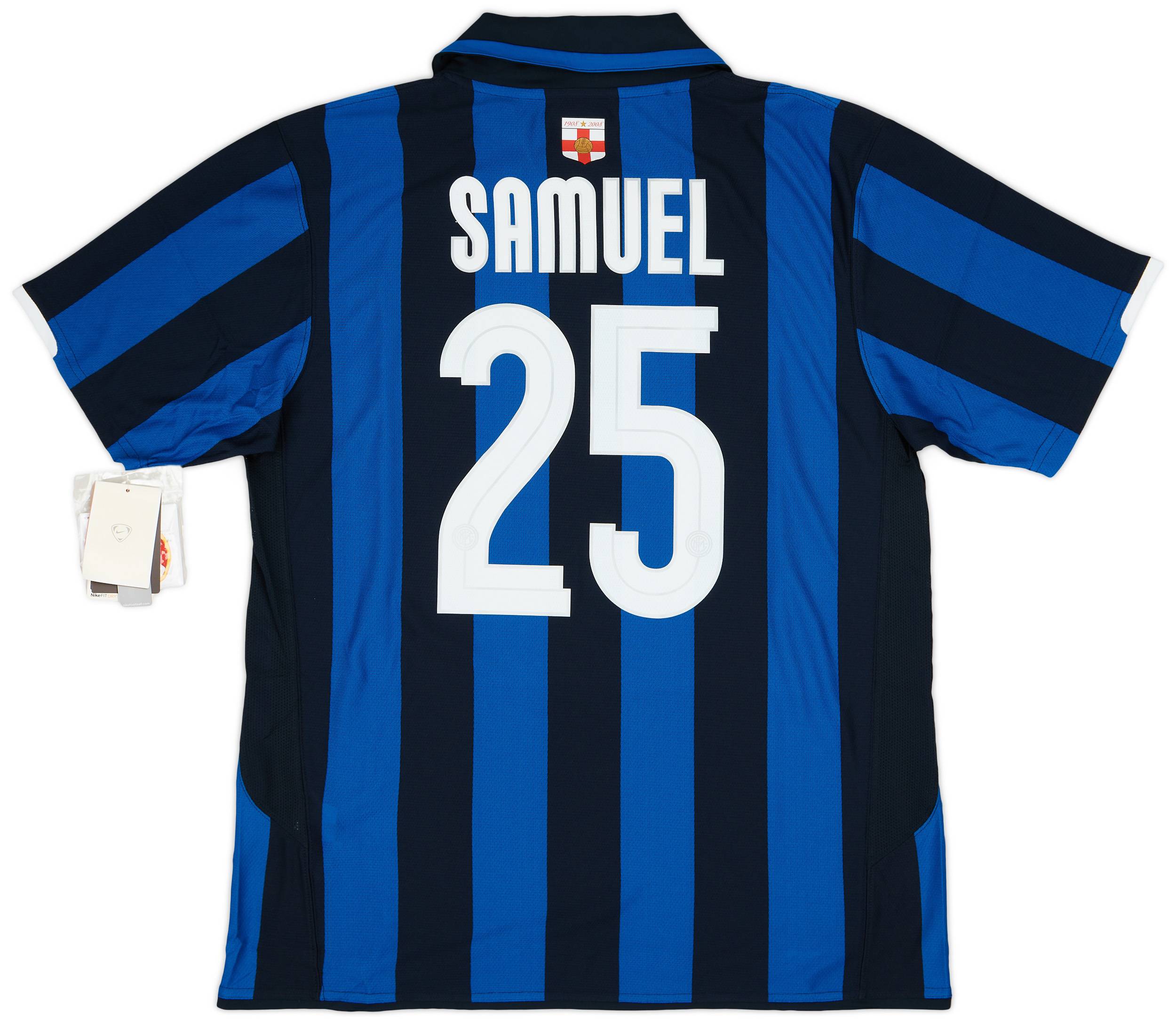 2007-08 Inter Milan Centenary Home Shirt Samuel #25 (L)