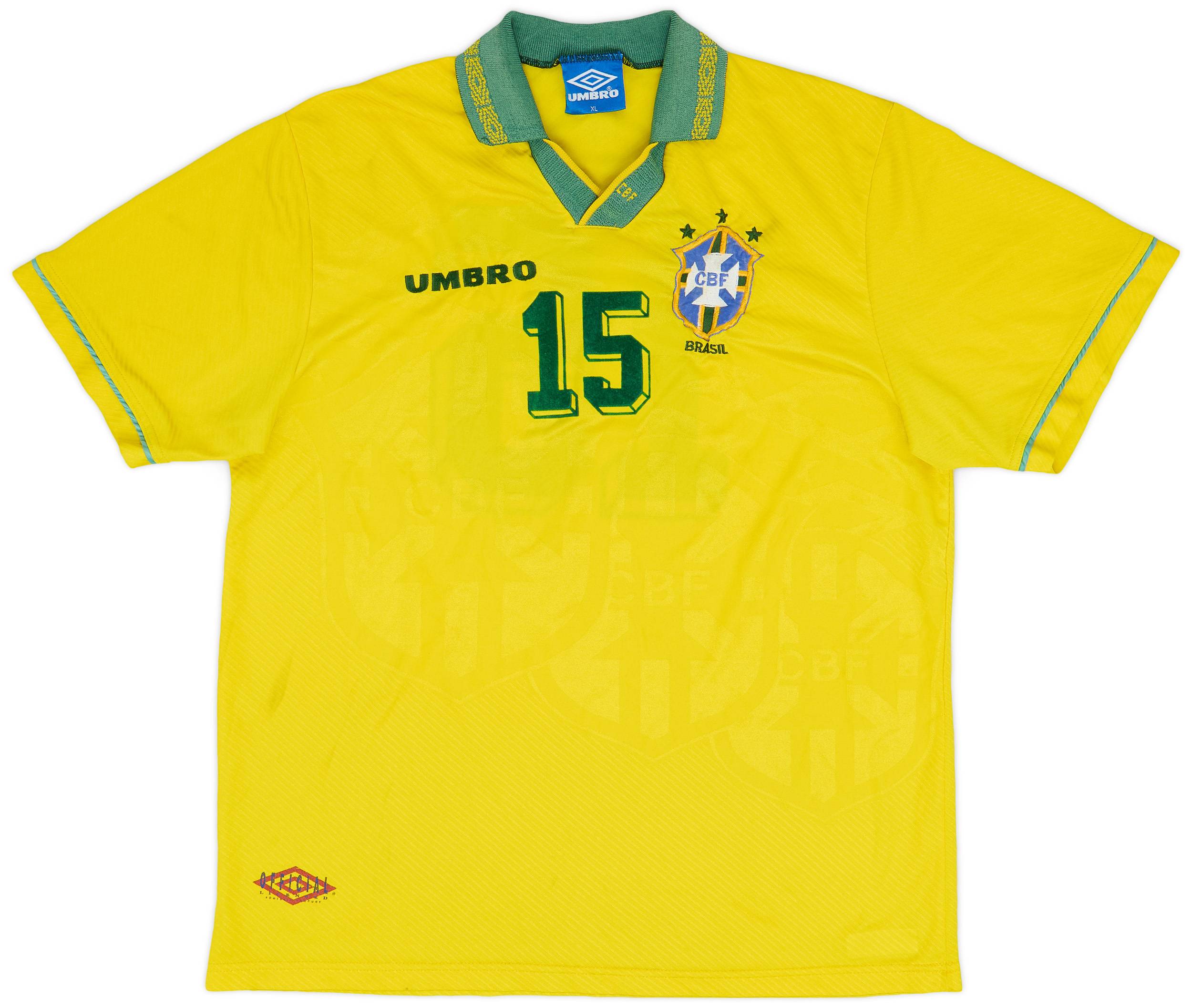 1993-94 Brazil Home Shirt #15 - 6/10 - (XL)