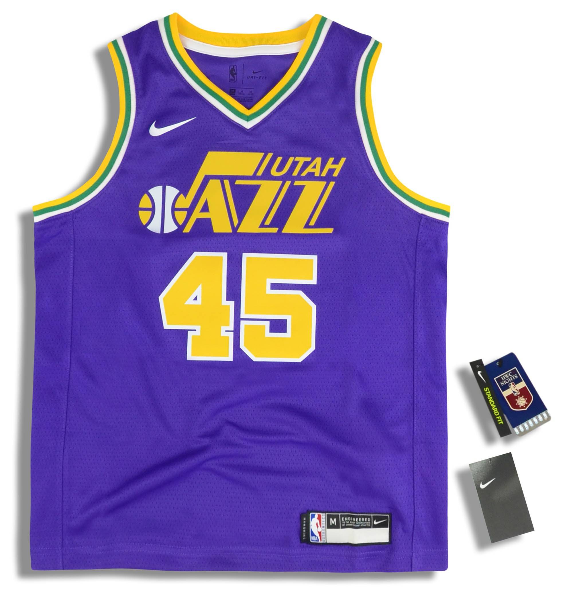 1984 Utah Jazz Mitchell #45 Nike Hardwood Classics Swingman Jersey Y - W/Tags