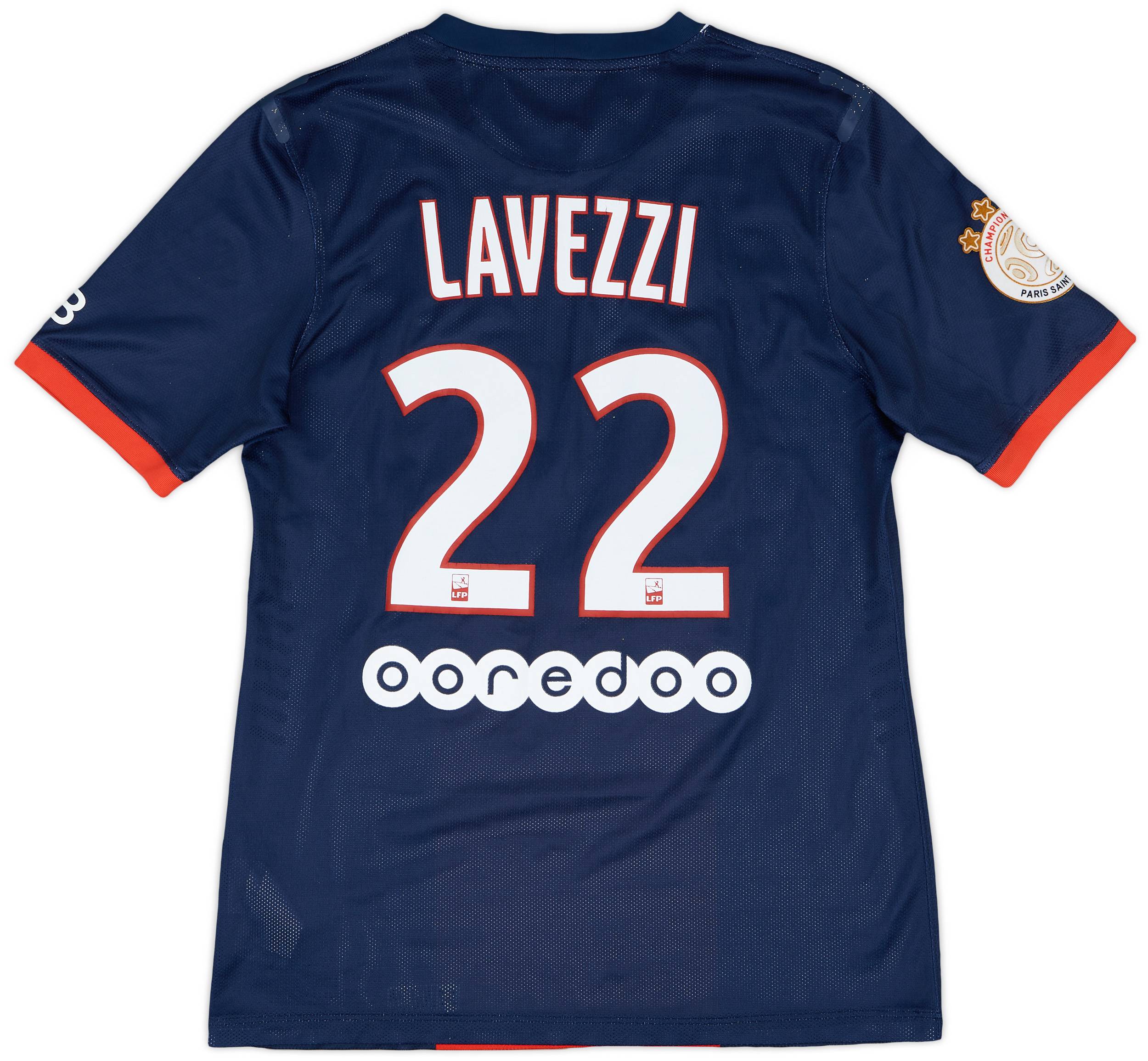 2013-14 Paris Saint-Germain Player Issue Home Shirt Lavezzi #22 - 7/10 - (L)
