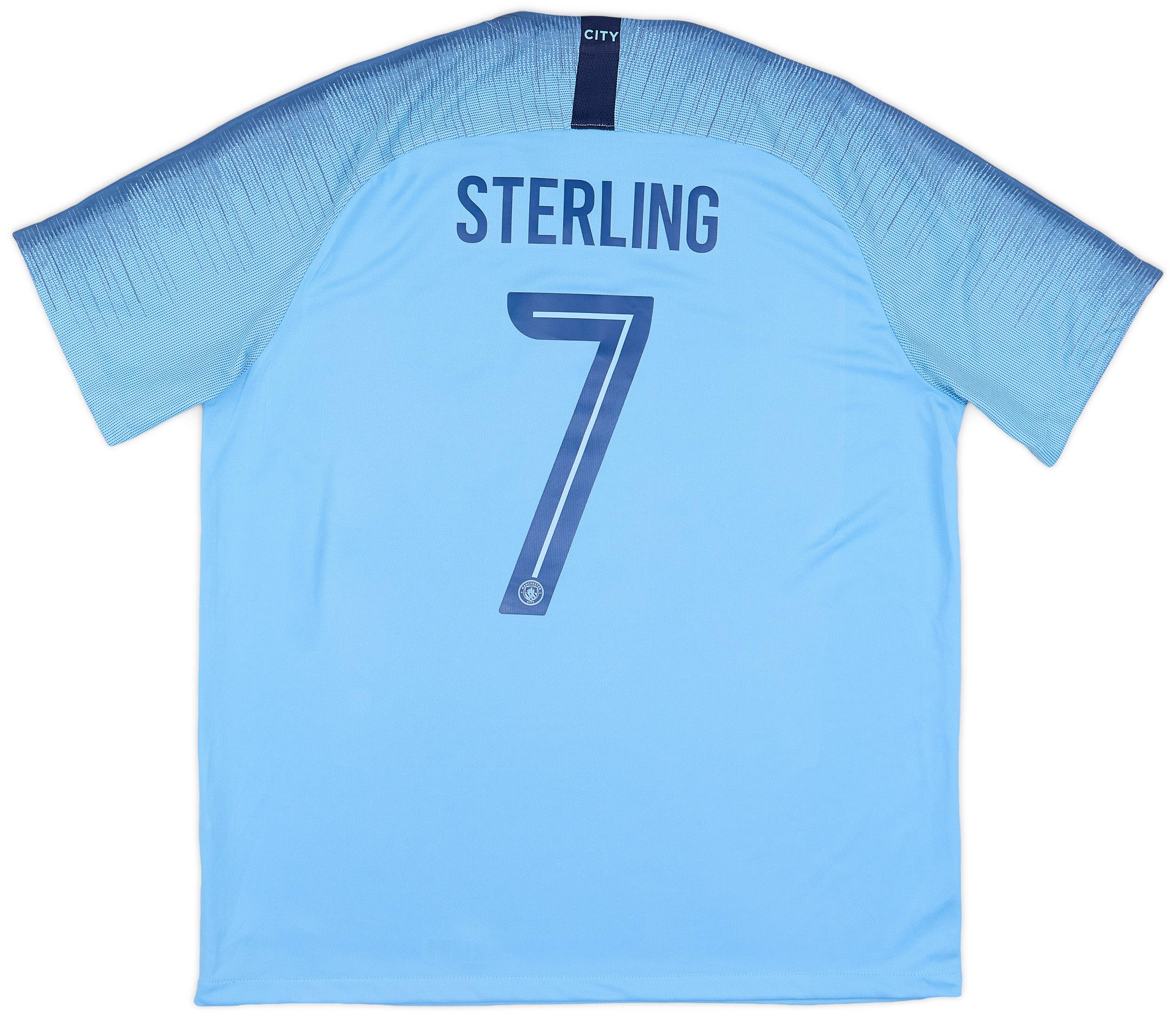 2018-19 Manchester City Home Shirt Sterling #7 - 9/10 - (XL)