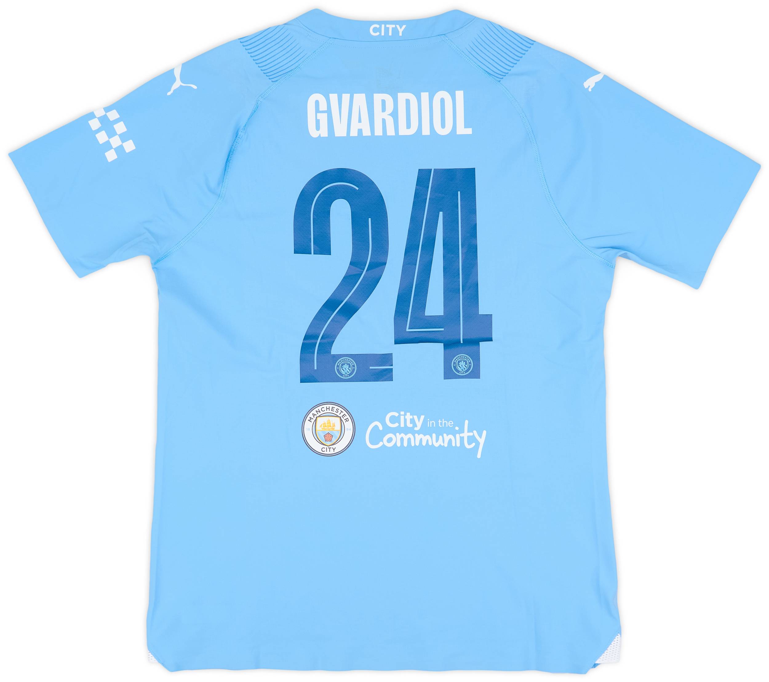 2023-24 Manchester City Match Issue FA Cup Final Home Shirt Gvardiol #24