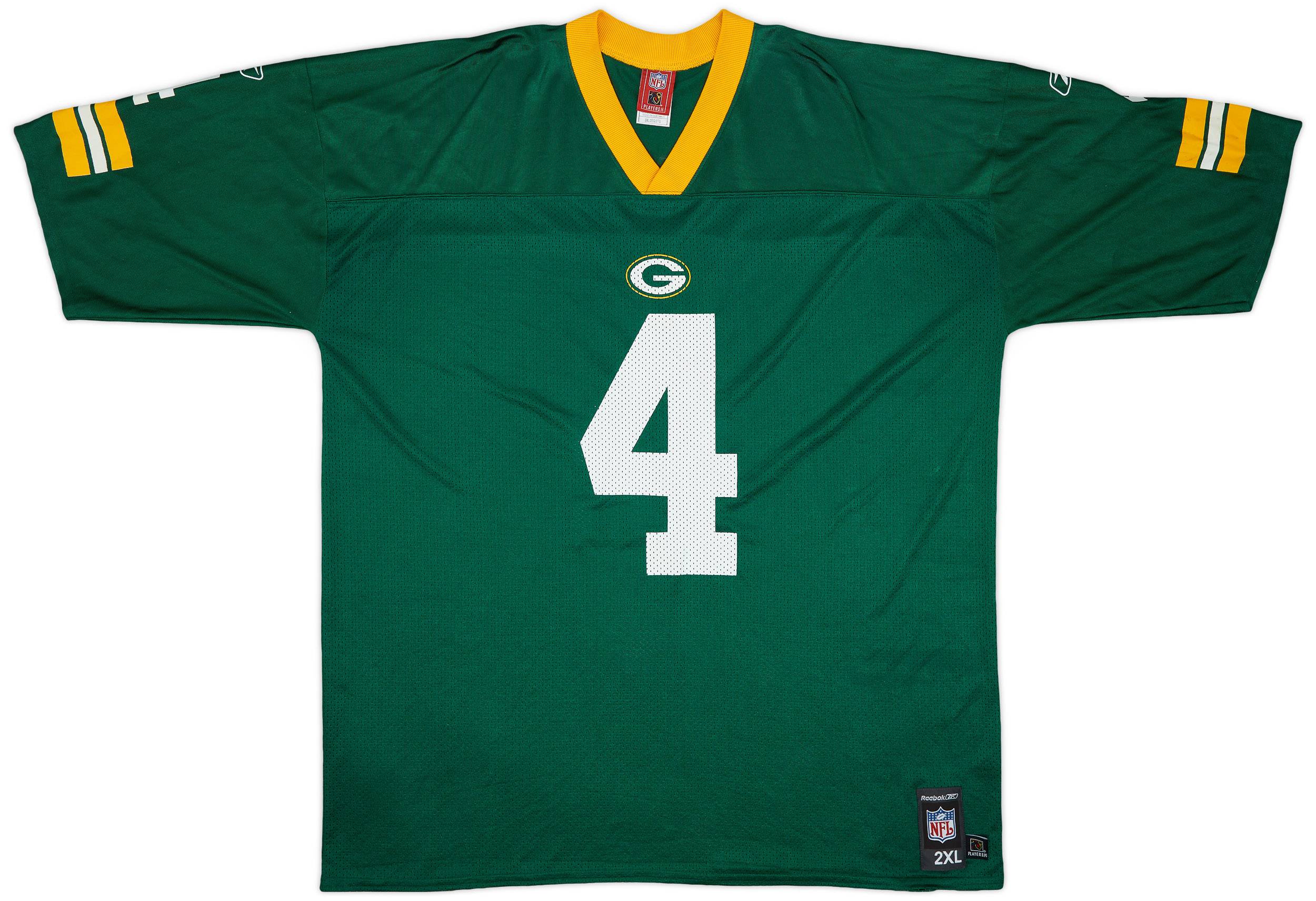 2005-06 Green Bay Packers Favre #4 Reebok Replica Home Jersey - 6/10 - (XXL)