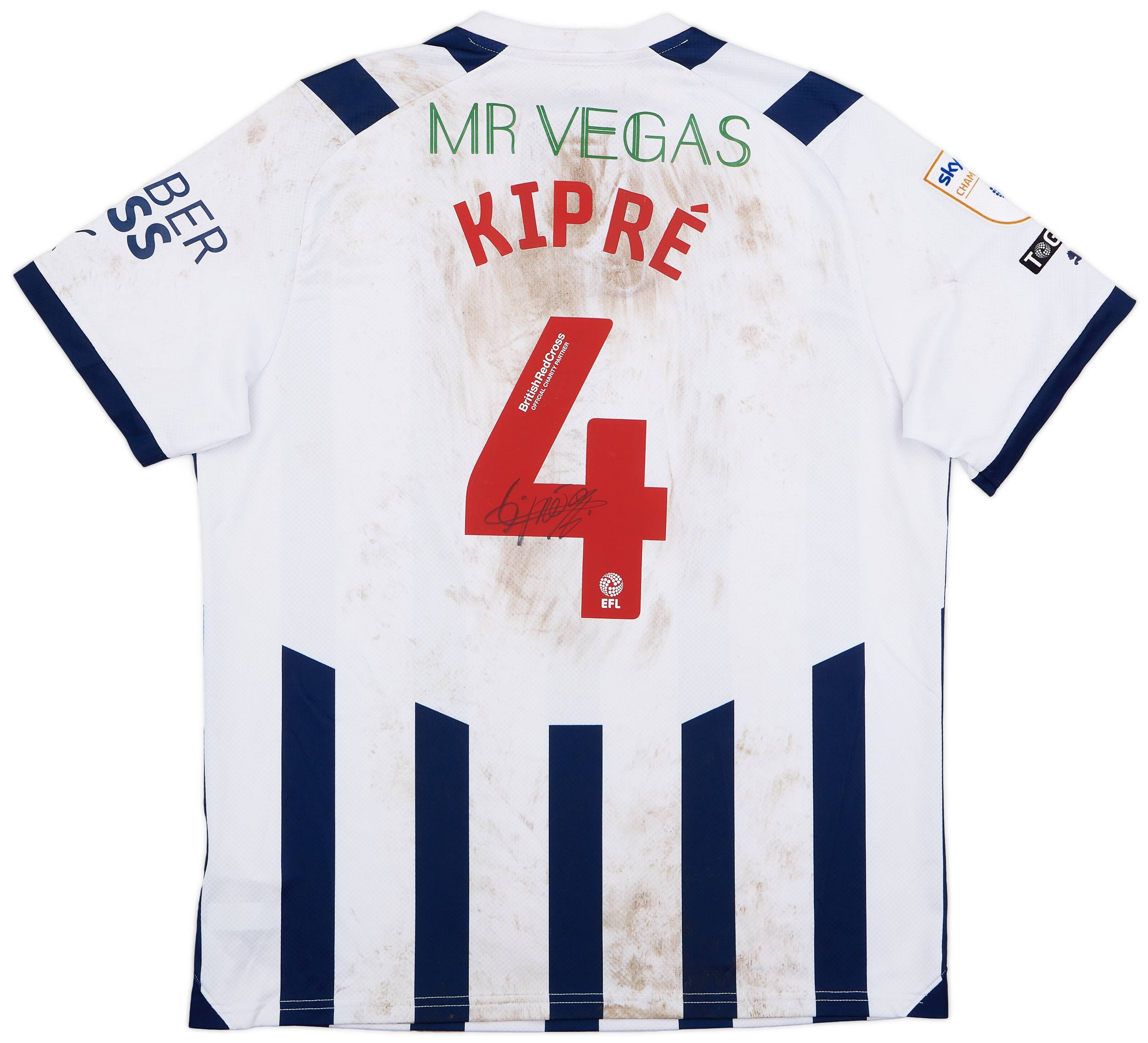 2023-24 West Brom Match Worn Signed Home Shirt Kipre #4