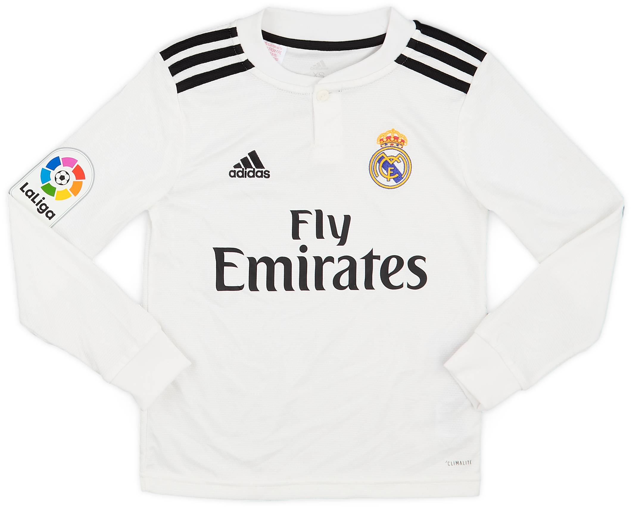 2018-19 Real Madrid Home L/S Shirt - 8/10 - (7-8 Years)
