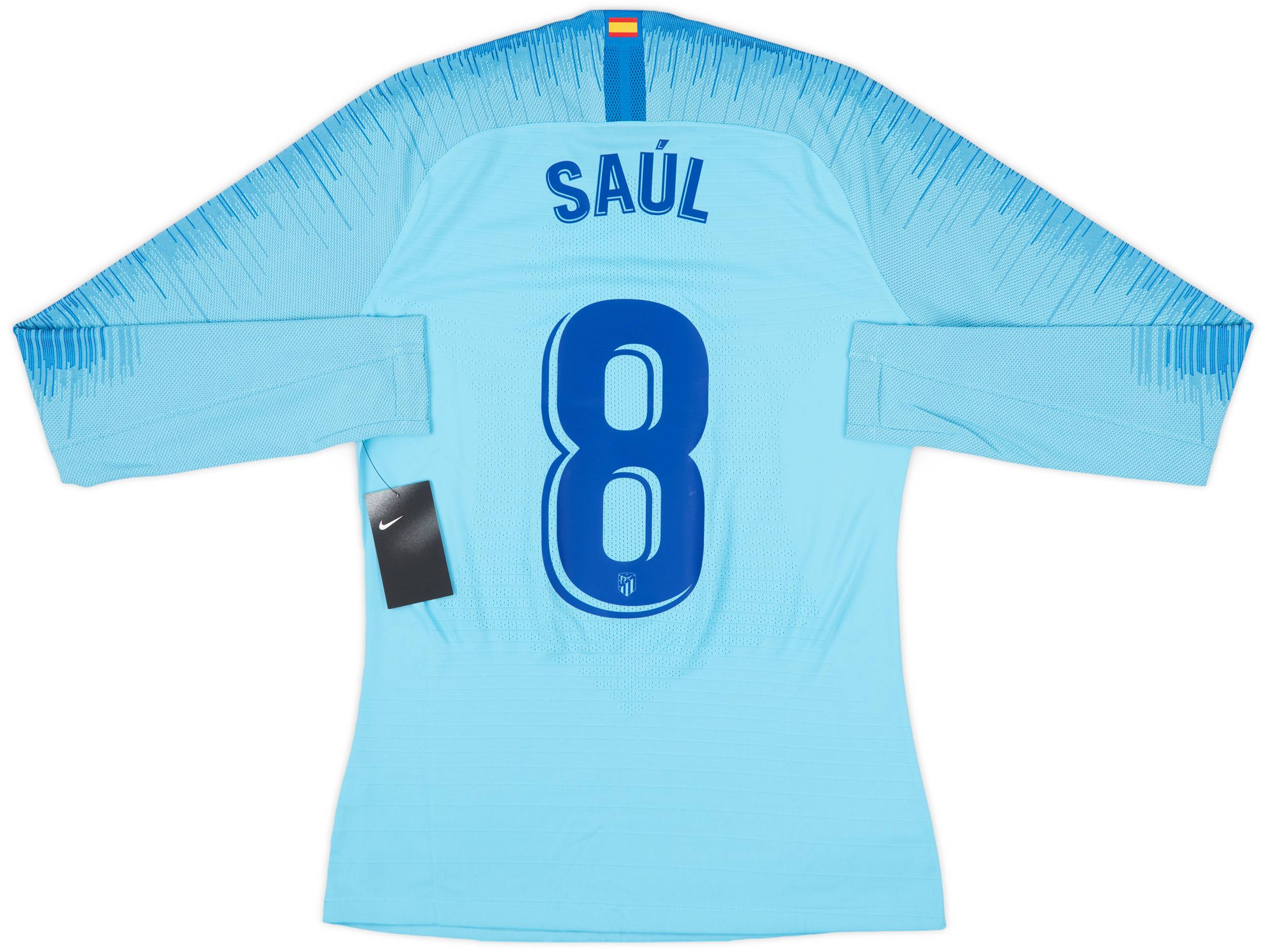 2018-19 Atletico Madrid Player Issue Away L/S Shirt Saul #8 (M)