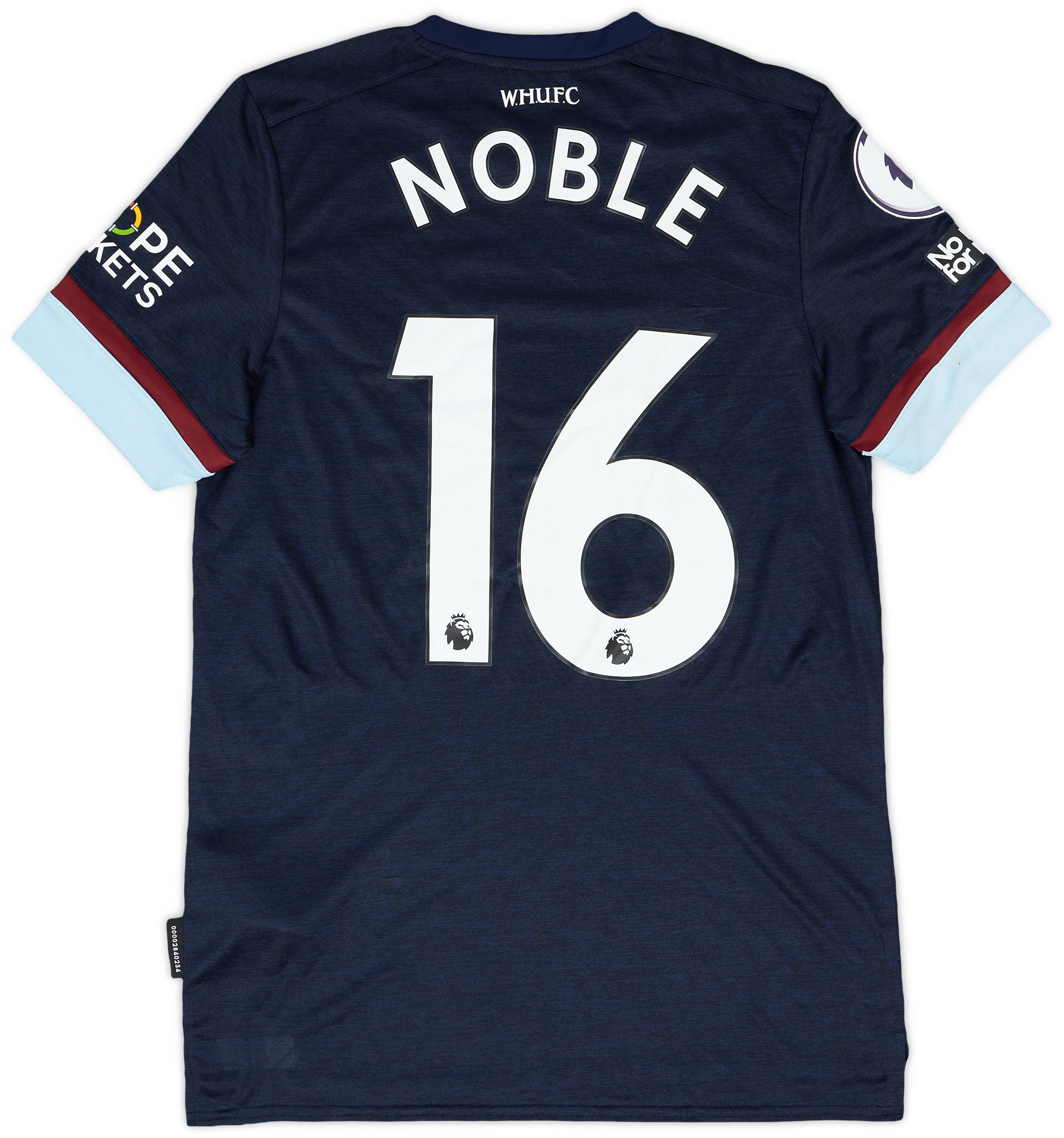 2021-22 West Ham Match Issue Third Shirt Noble #16