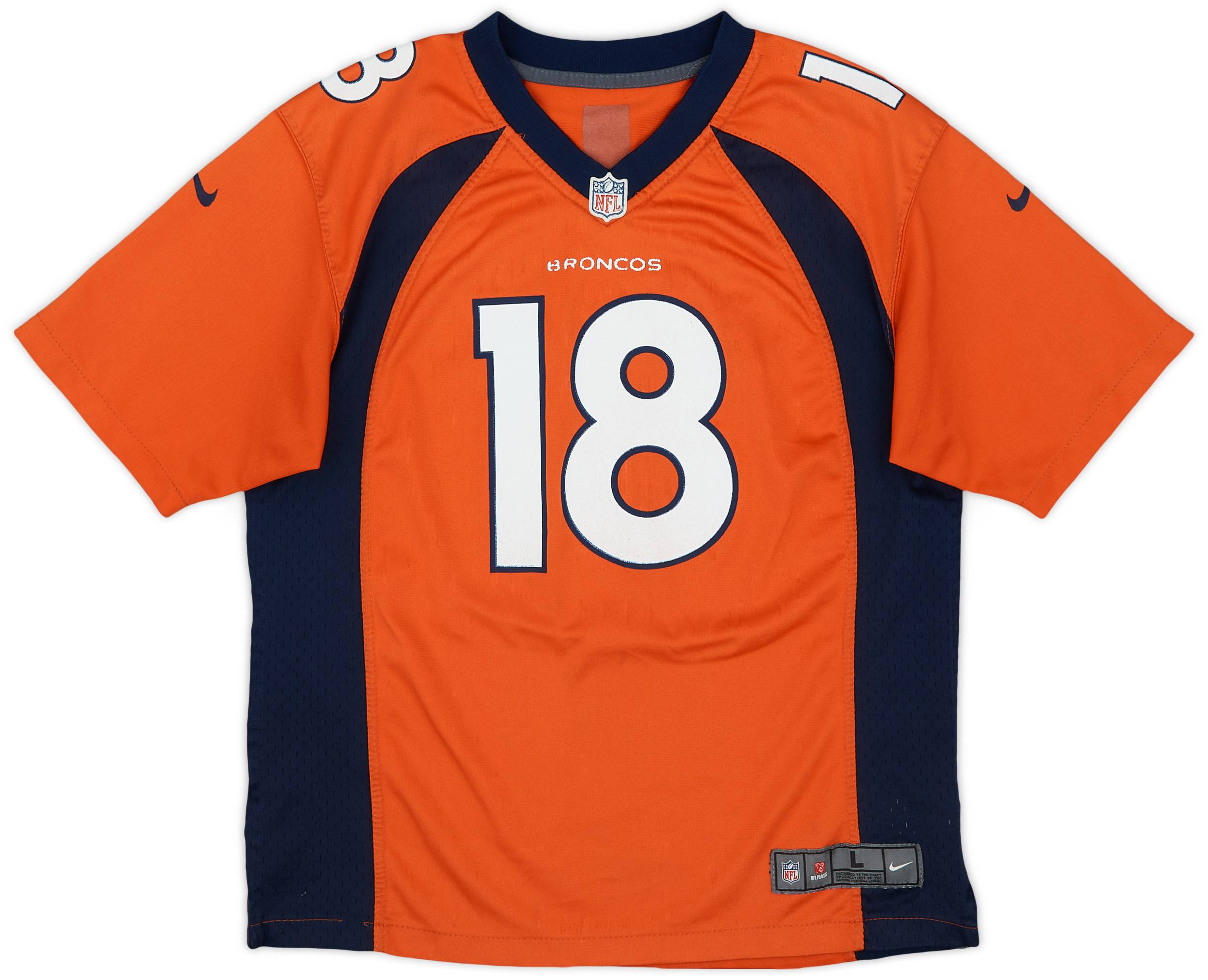 2013-15 Denver Broncos Manning #18 Nike Game Home Jersey - 6/10 - (L.Boys)