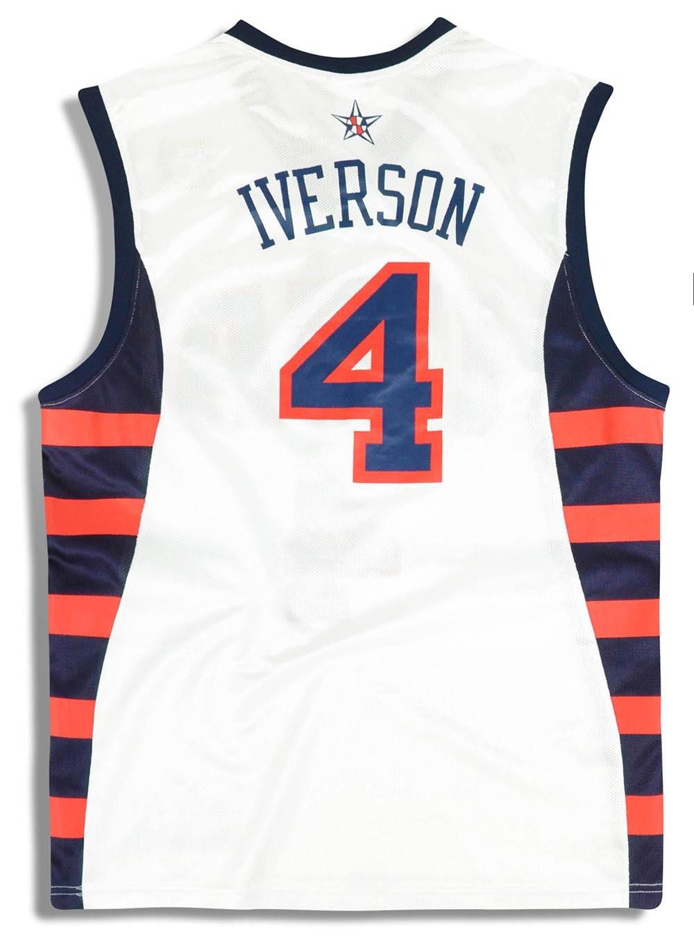 USAバスケユニフォーム #4 IVERSON size L Team USA Reebok #4 Allen Iverson Basketball Jersey Size 60