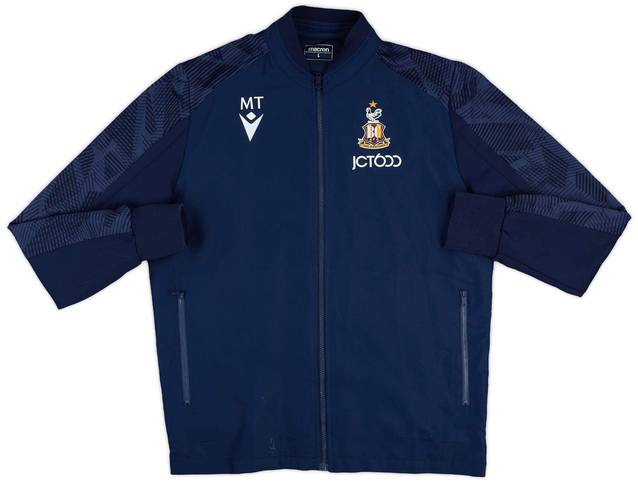 2018-19 Bradford City Staff Issue Macron Track Jacket MT - 8/10 - (L)