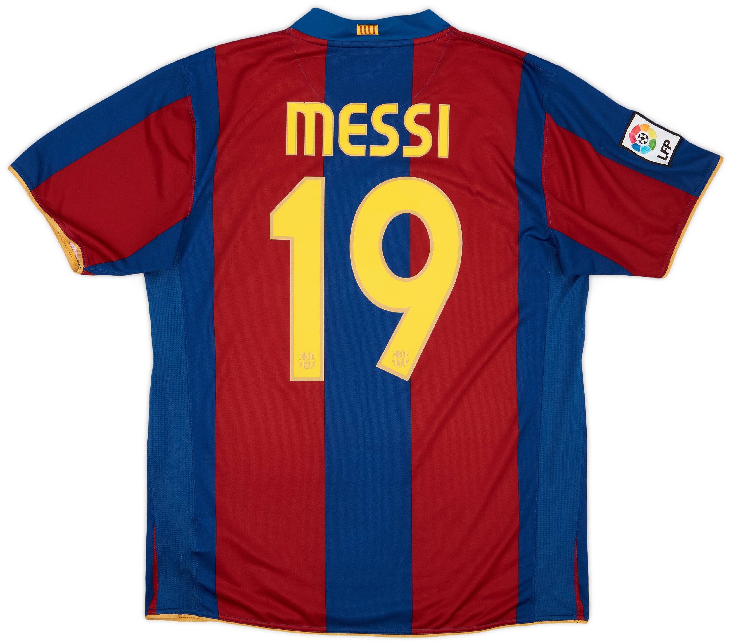 2007-08 Barcelona Home Shirt Messi #19 - 8/10 - (L)