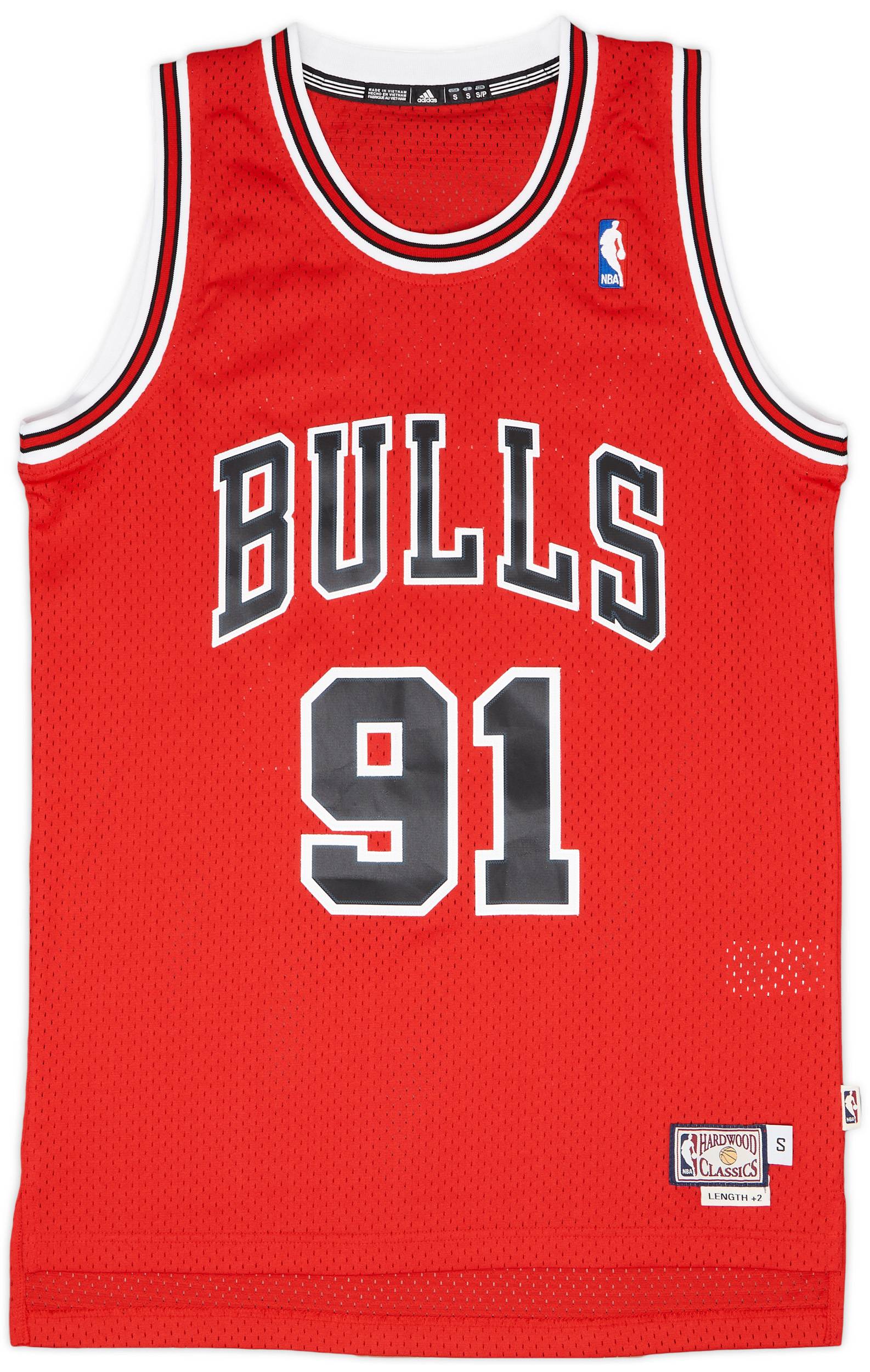 1995-98 Chicago Bulls Rodman #91 adidas Swingman Hardwood Classics Away Jersey - 9/10 - (S)