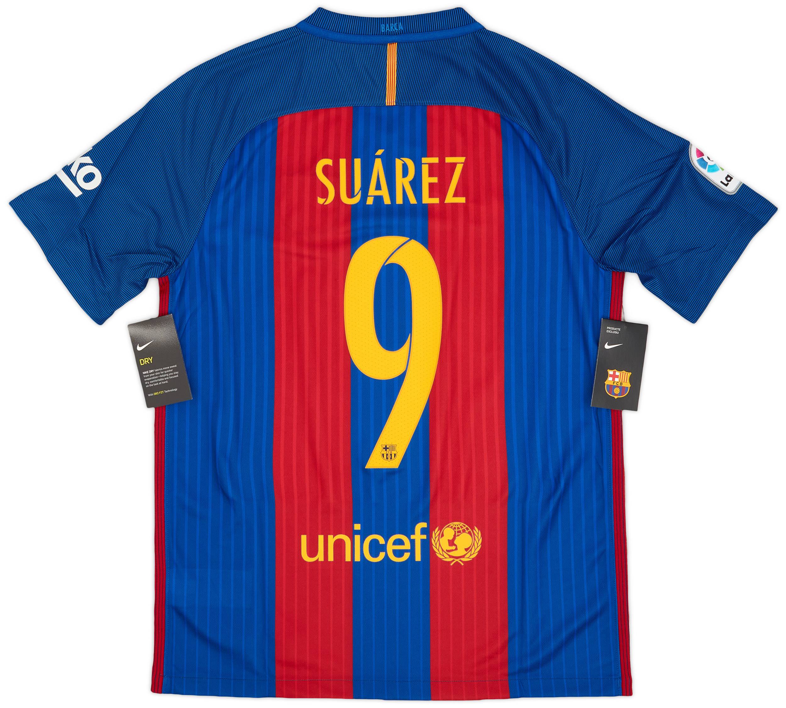 【公式】 Home Barcelona 2016-17 Shirt (M) #9 Suarez ウェア
