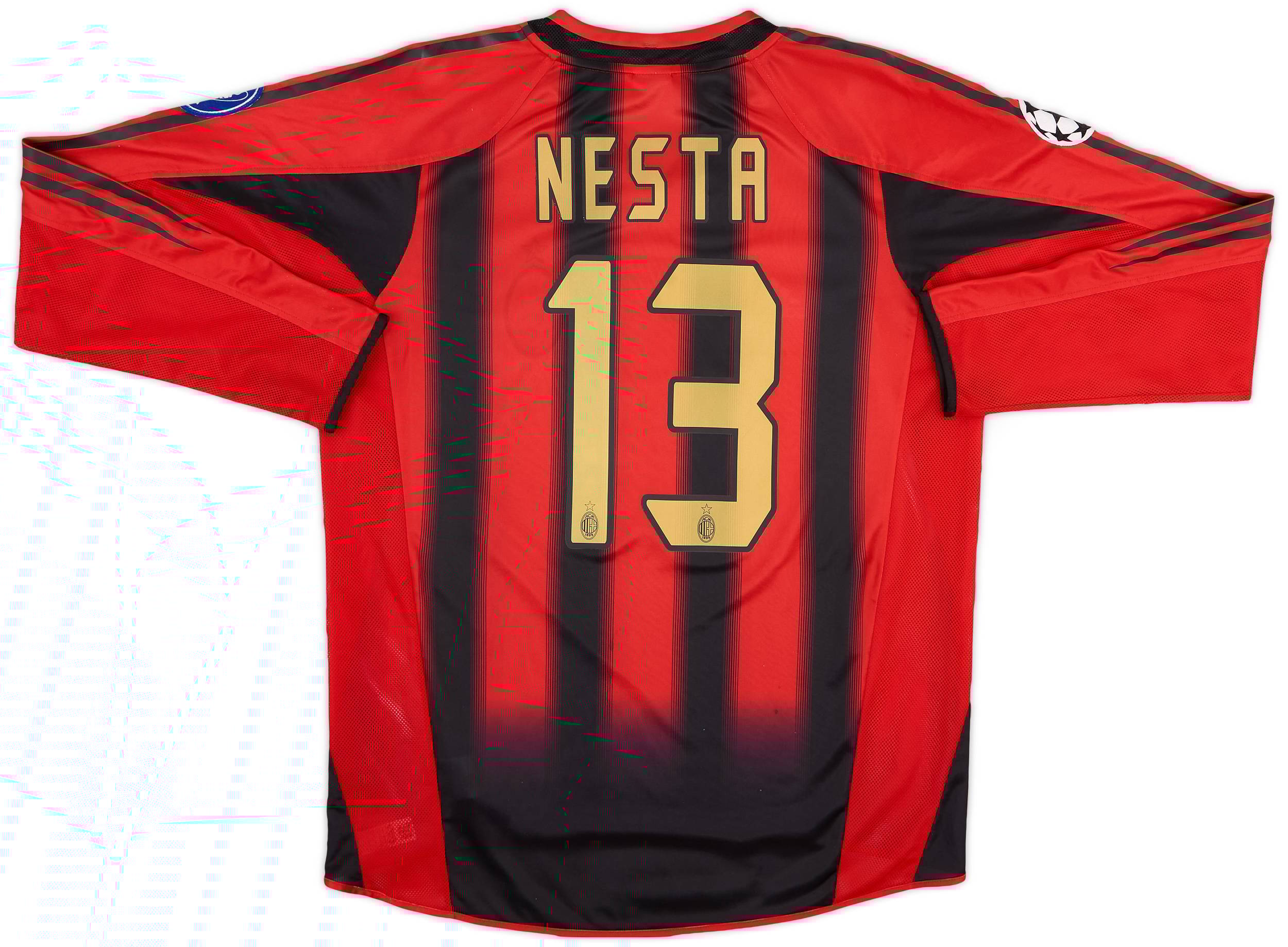 2004-05 AC Milan Home L/S Shirt Nesta #13 - 8/10 - (M)