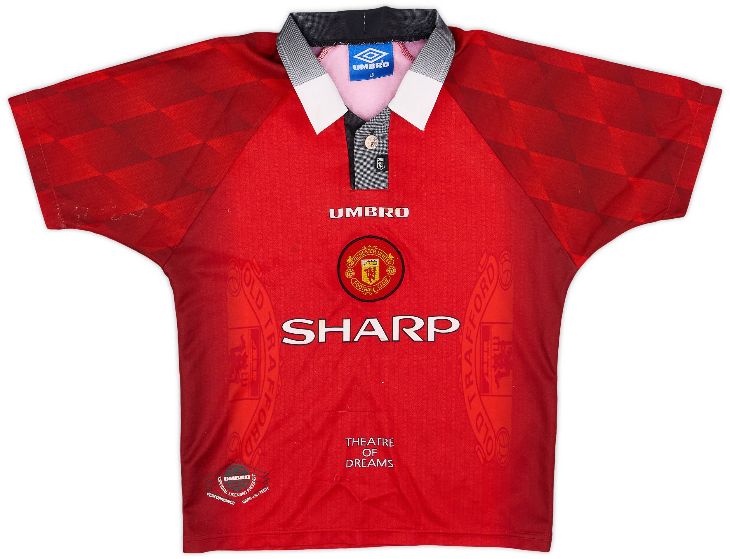 1996-98 Manchester United Home Shirt - 5/10 - (L.Boys)