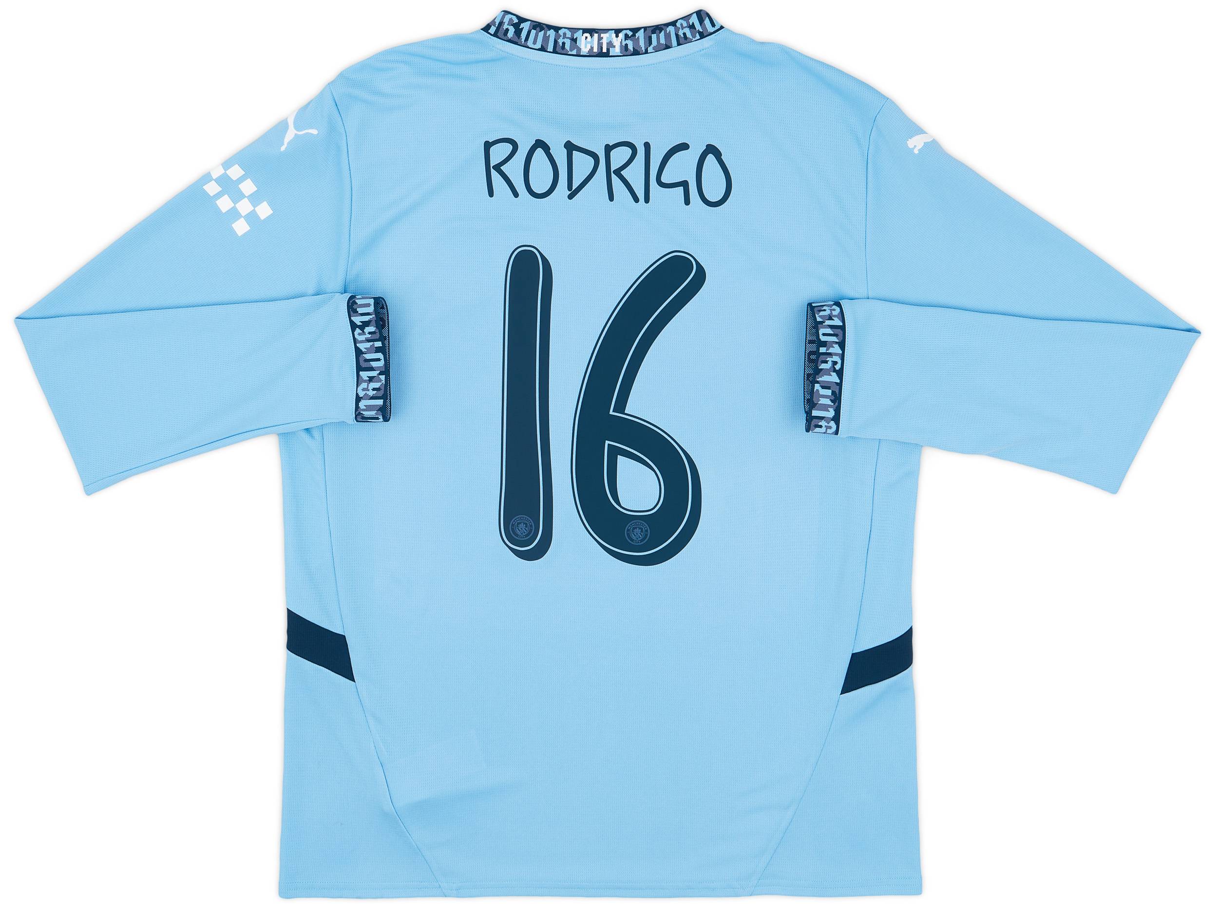 2024-25 Manchester City Home L/S Shirt Rodrigo #16