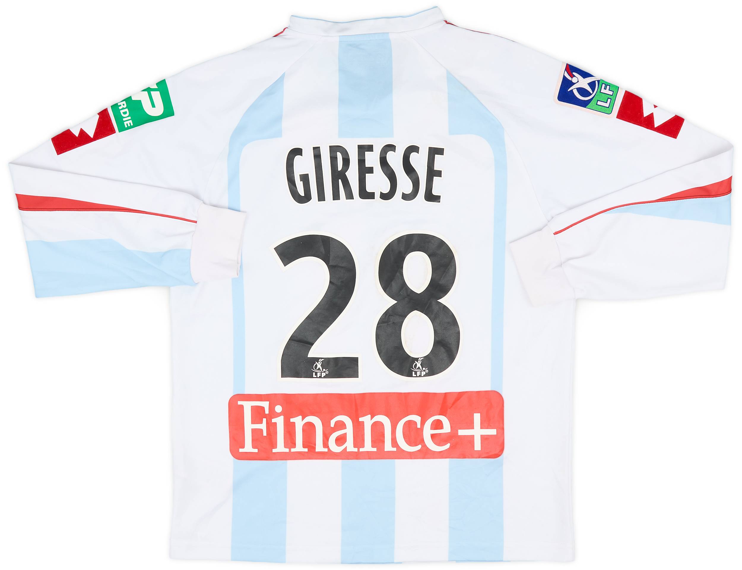 2007-08 Amiens Match Issue Home L/S Shirt Giresse #28