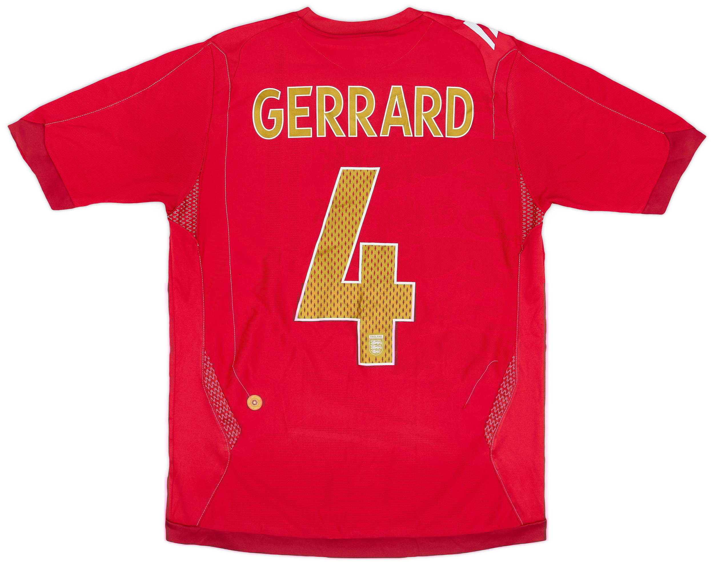 2006-08 England Away Shirt Gerrard #4 - 6/10 - (S)