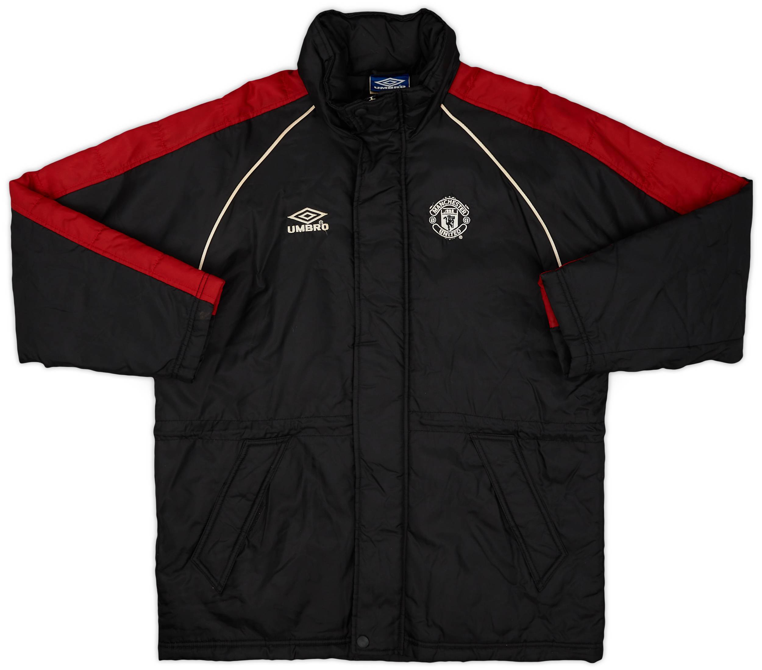 2000-01 Manchester United Umbro Padded Bench Coat - 9/10 - (XL.Boys)