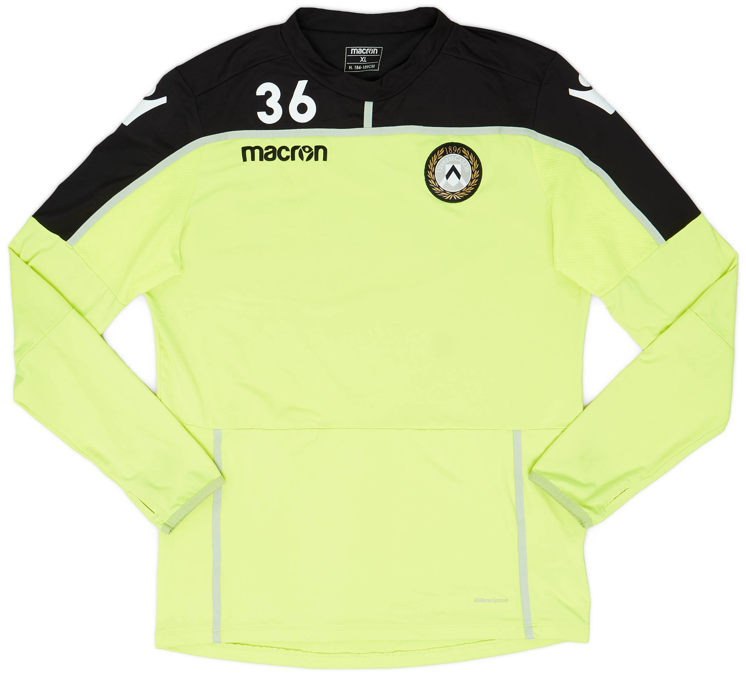 2018-19 Udinese Macron Player Issue Training L/S Shirt #36 - 8/10 - (XL)