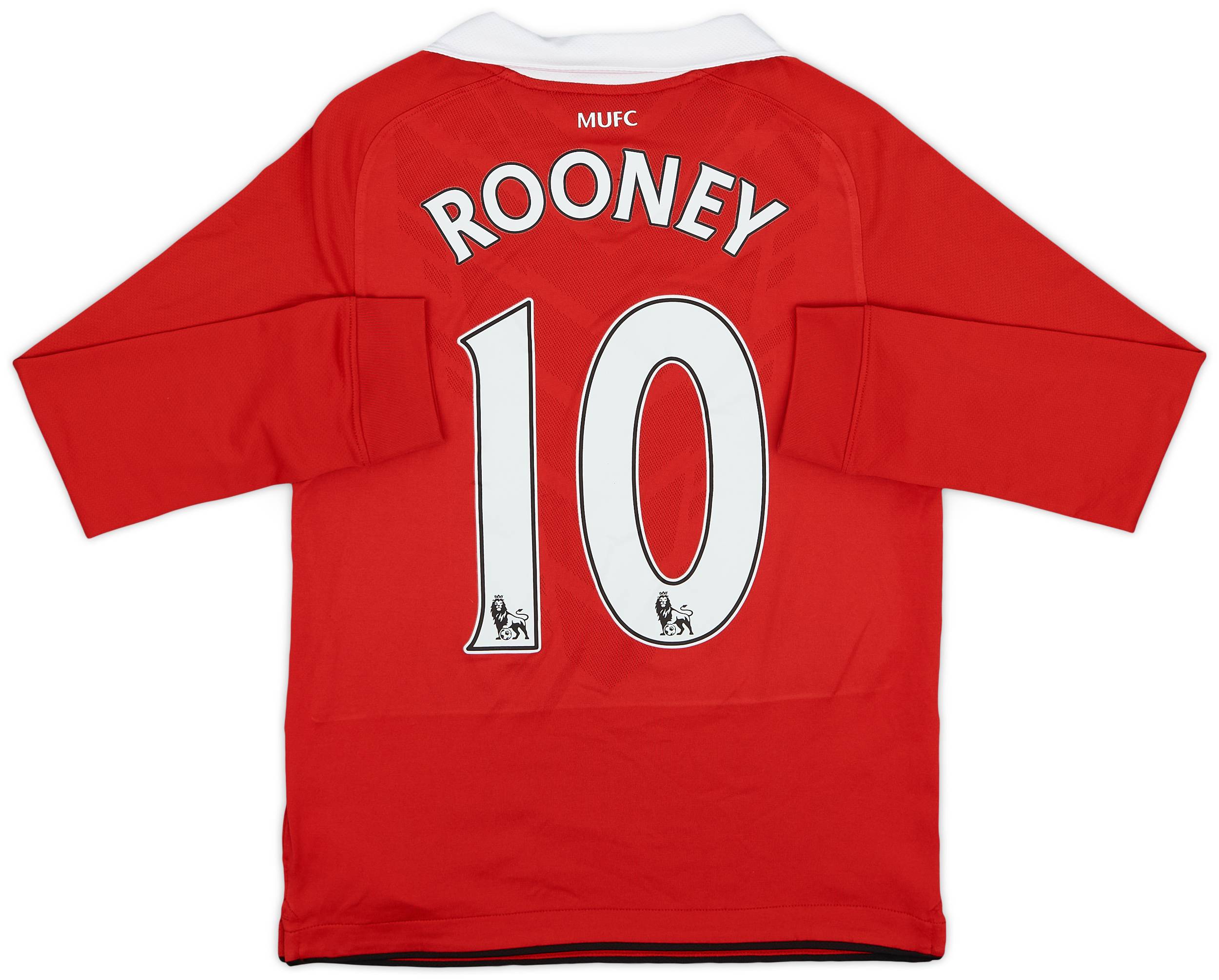 2010-11 Manchester United Home L/S Shirt Rooney #10 - 9/10 - (M.Boys)