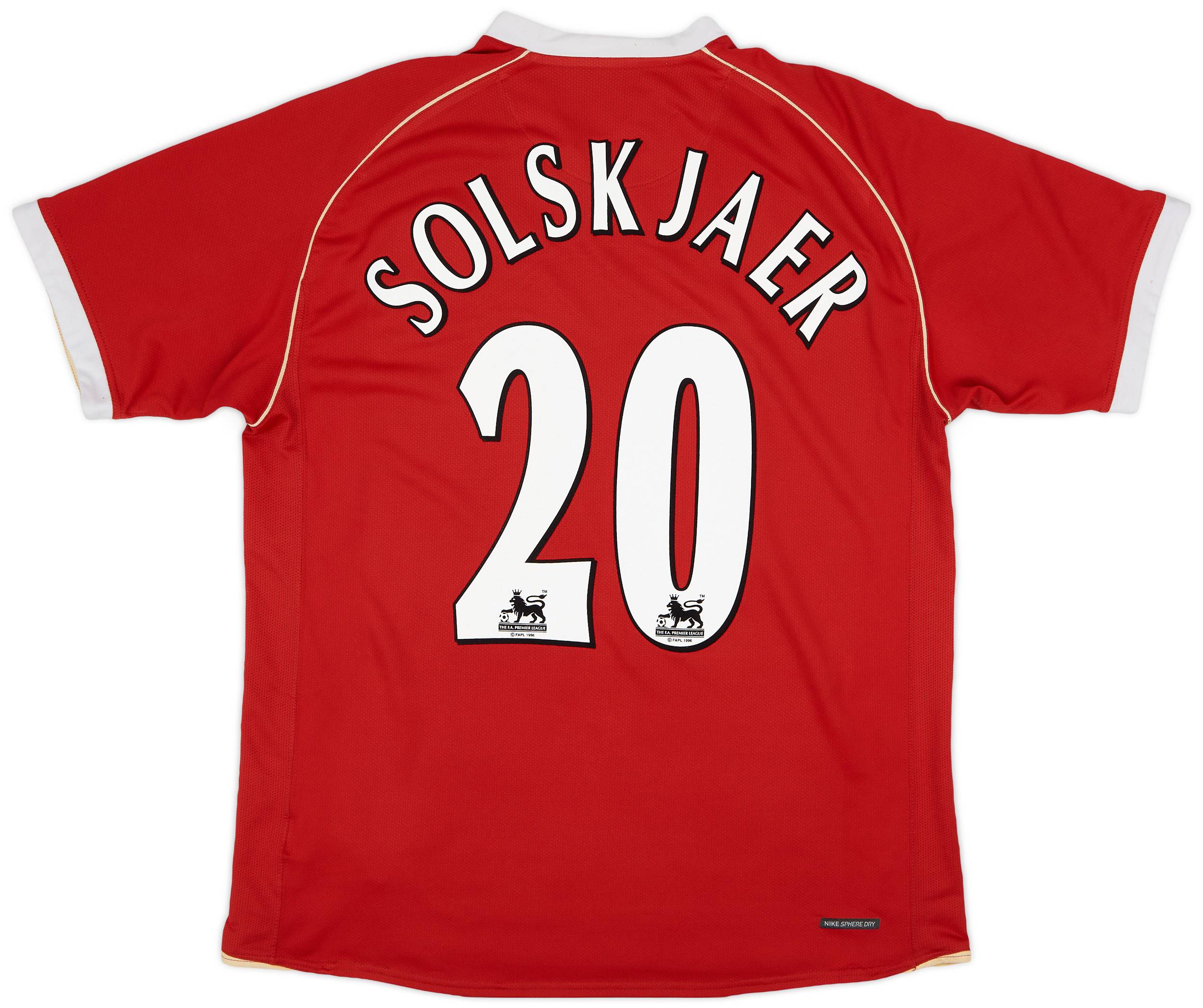 2006-07 Manchester United Home Shirt Solskjaer #20 - 8/10 - (L)