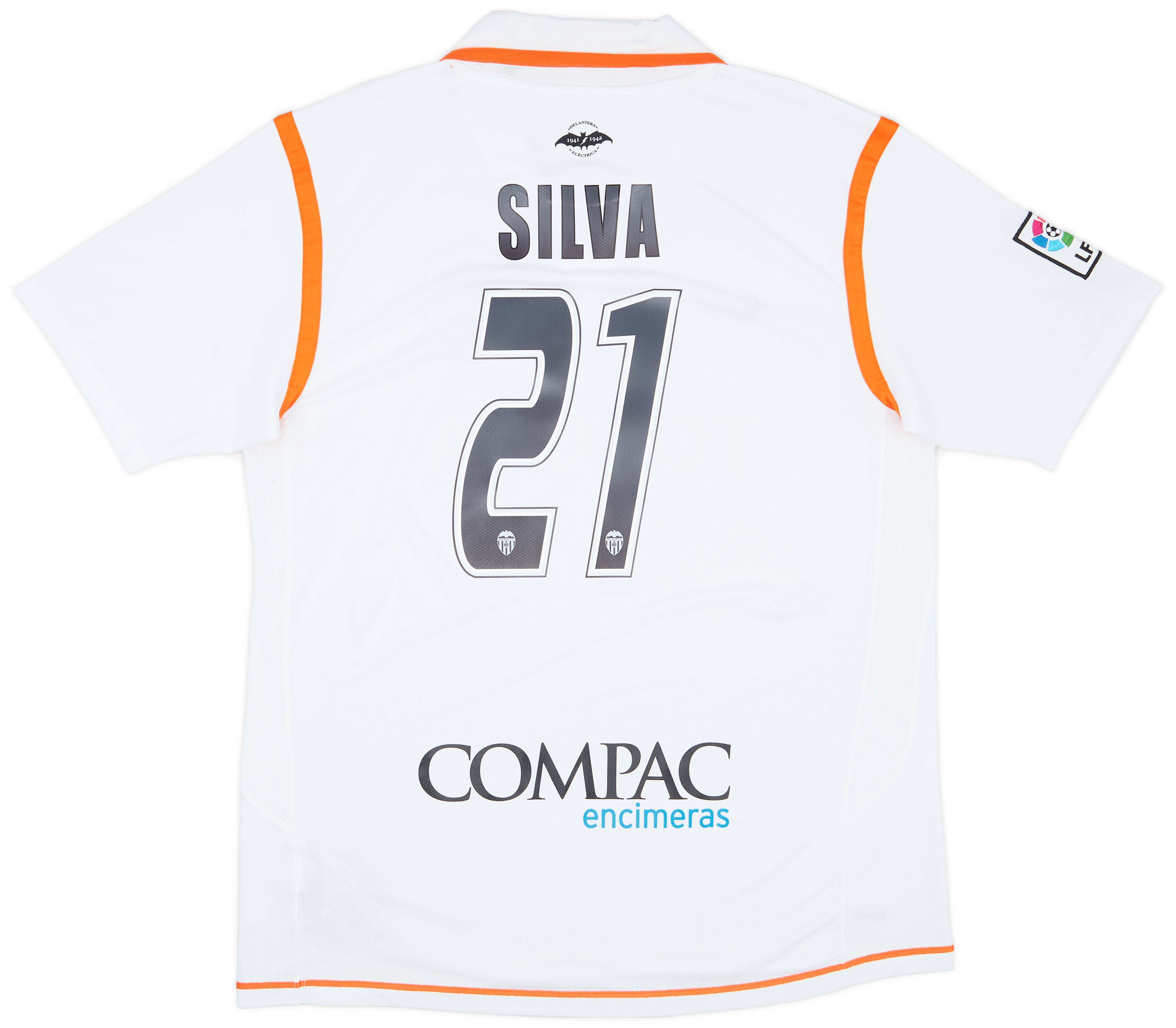 2007-08 Valencia Home Shirt Silva #21 - 9/10 - (XL)