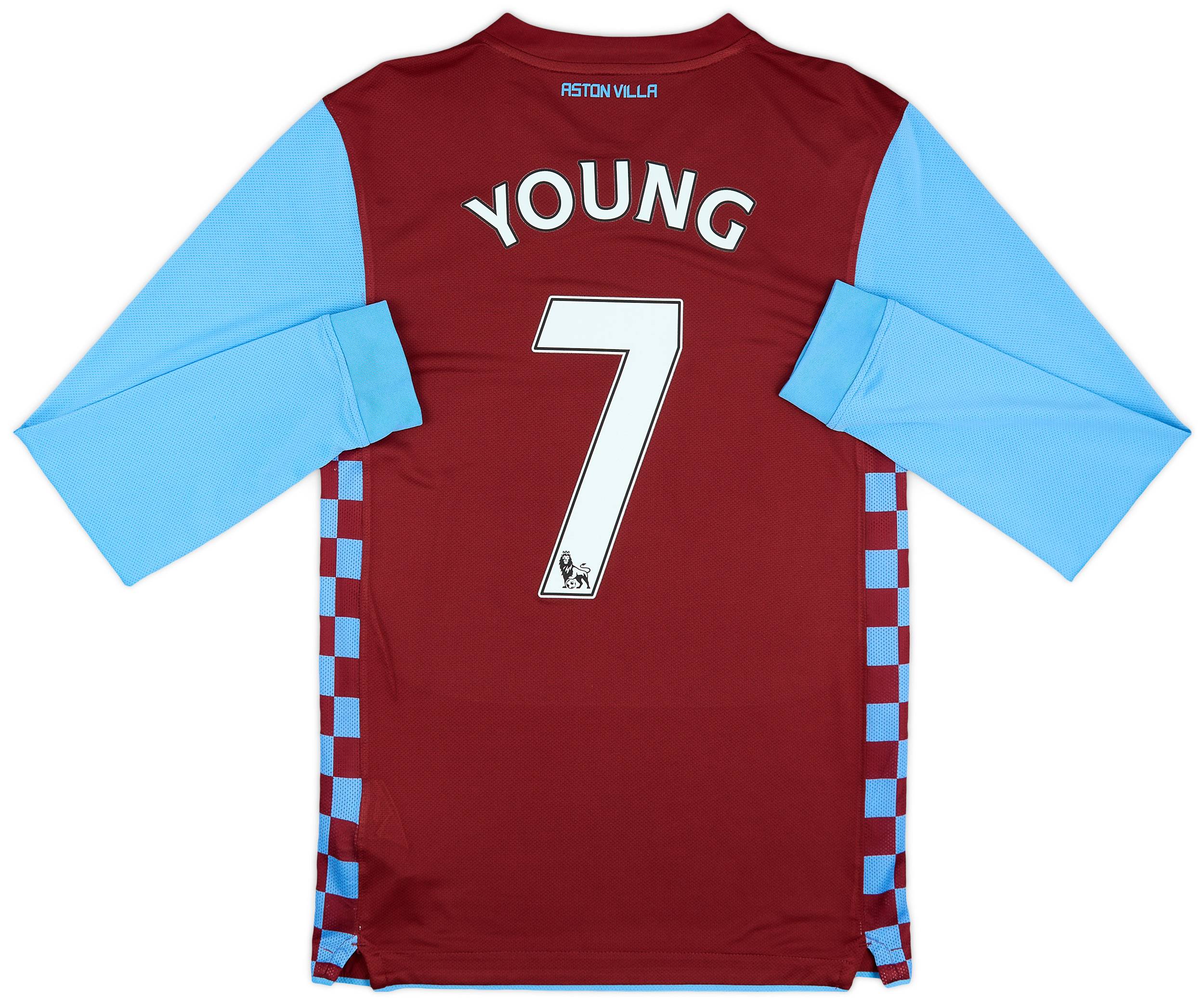 2010-11 Aston Villa Home L/S Shirt Young #7 - 8/10 - (S)