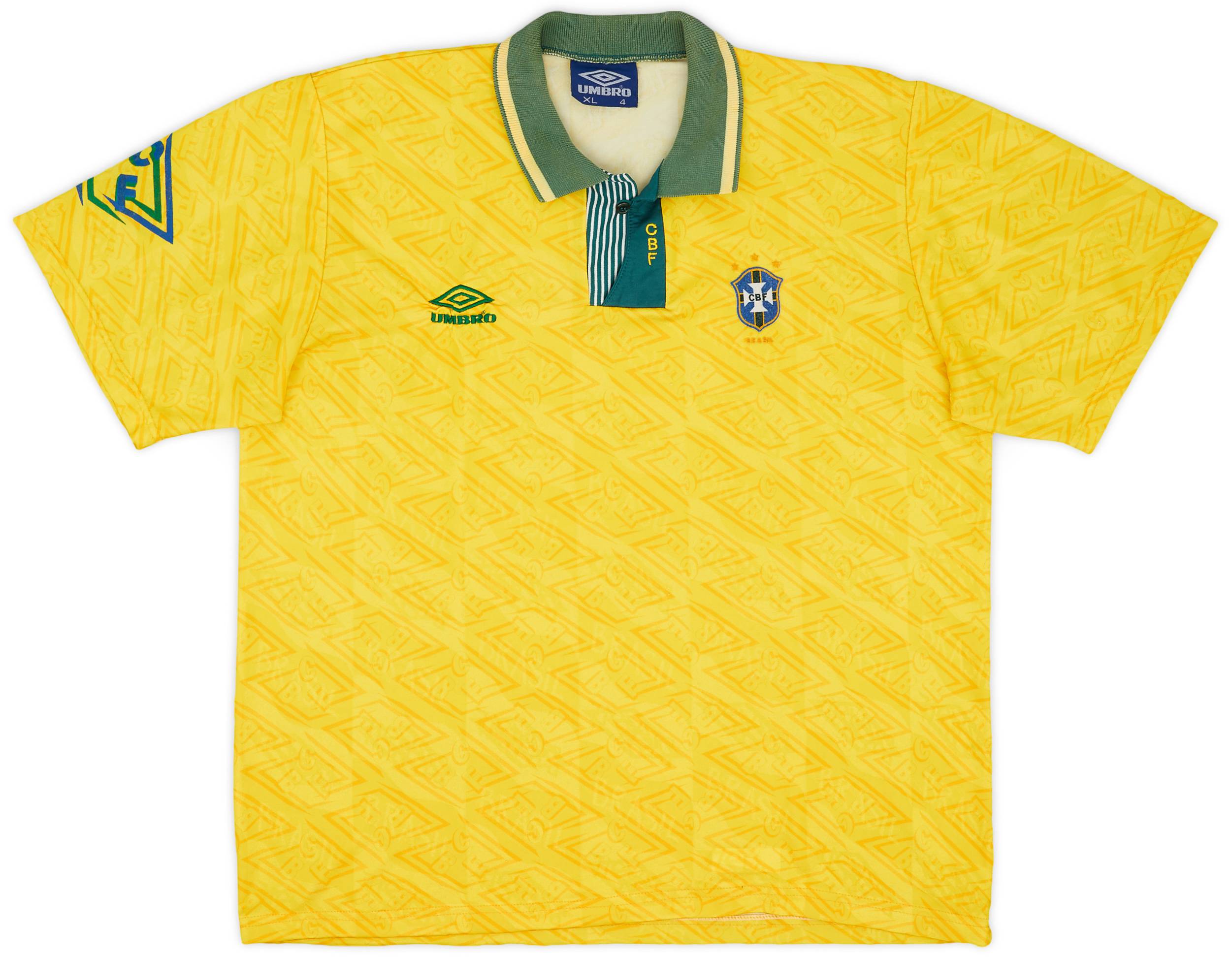 1991-93 Brazil Home Shirt - 7/10 - (XL)