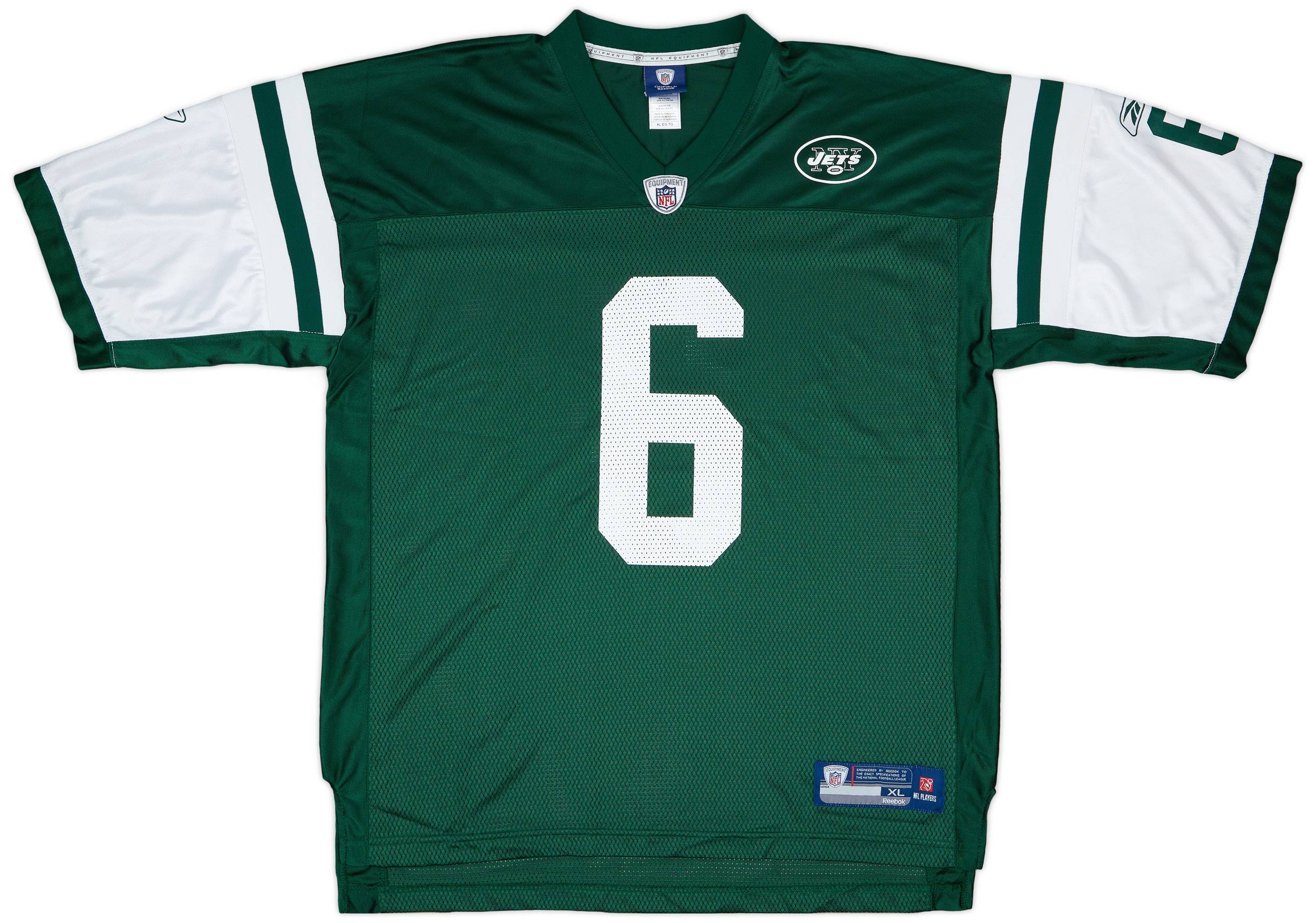2009-11 New York Jets Sanchez #6 Reebok On Field Home Jersey - 8/10 - (XL)