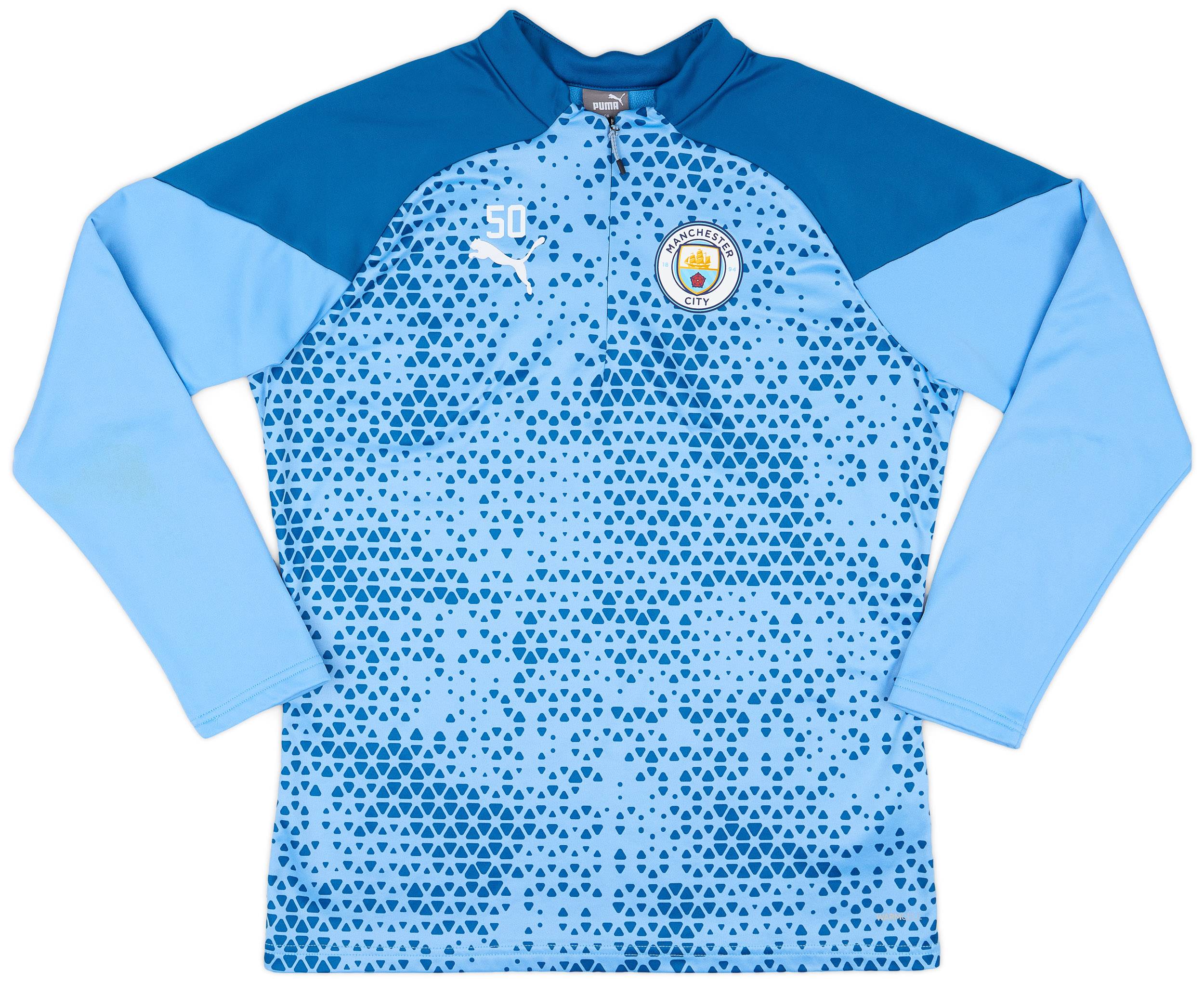 2023-24 Manchester City Player Issue 1/4 Zip Training Fleece Top #50 (Breckin) - 5/10 - (M)