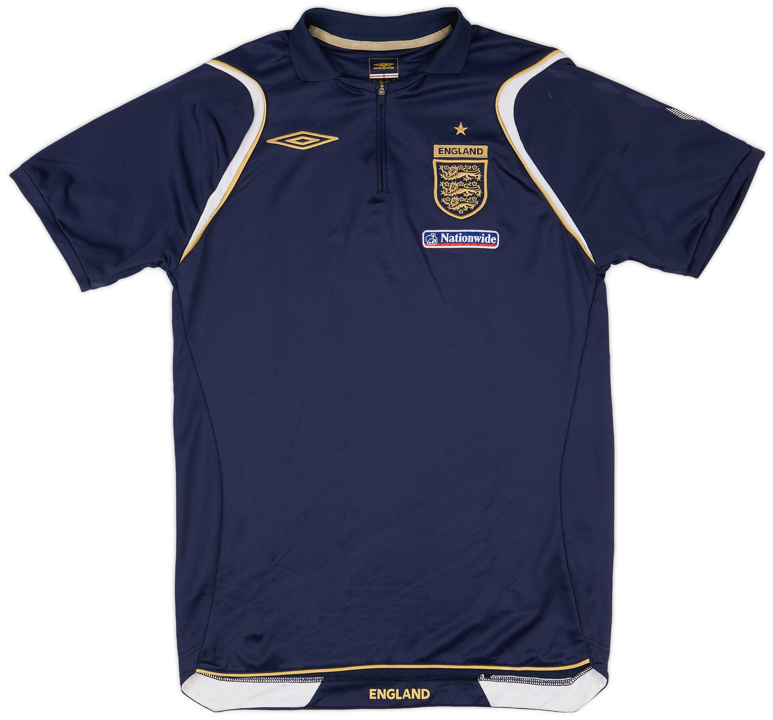 2006-07 England 1/4 Zip Training Shirt - 9/10 - (S)