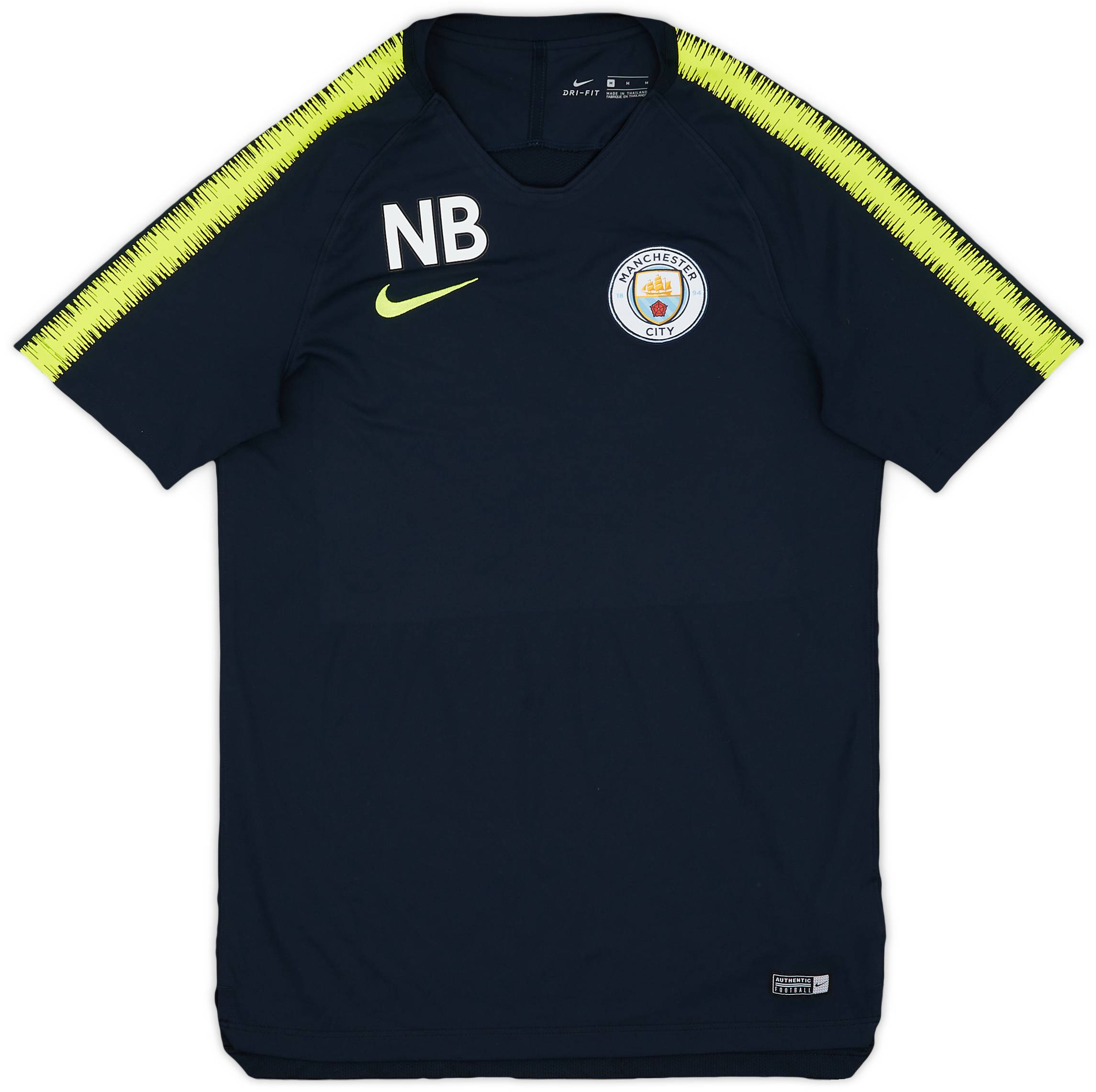 2018-19 Manchester City Staff Issue Nike Training Shirt 'NB' - 9/10 - (M)