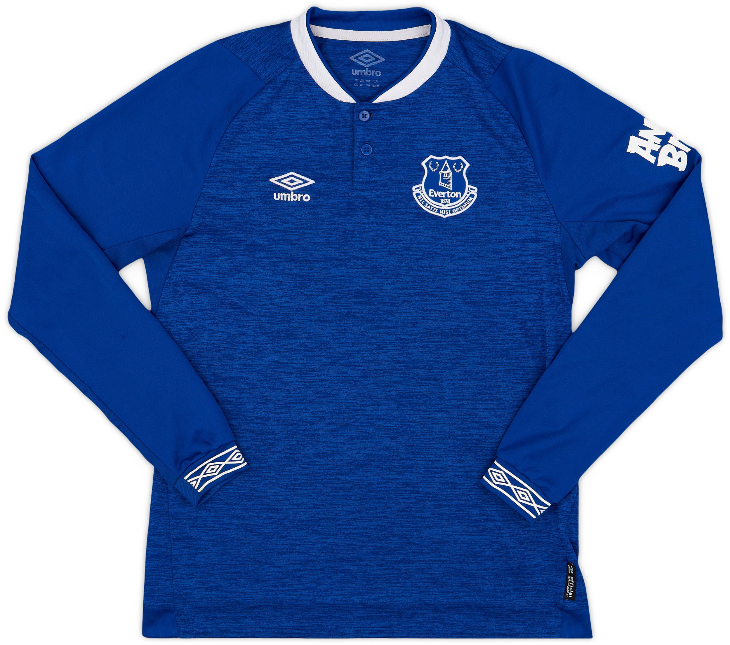 2018-19 Everton Home L/S Shirt - 9/10 - (XL.Boys)