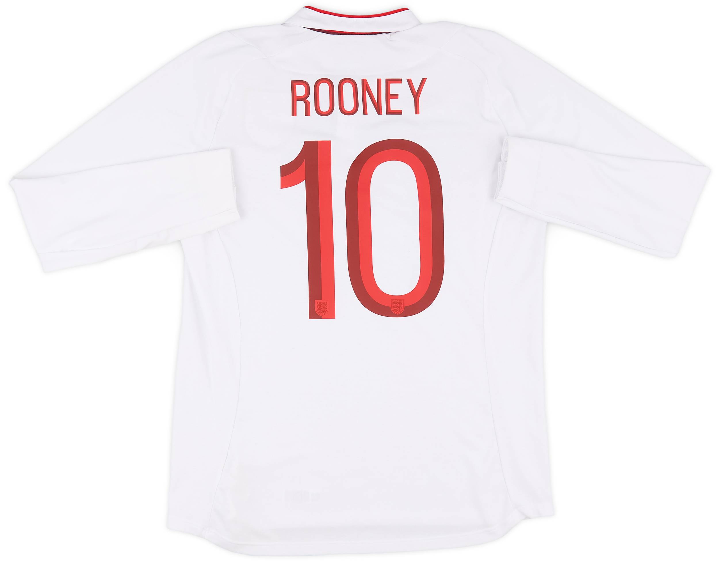 2012-13 England Home L/S Shirt Rooney #10 - 9/10 - (L)