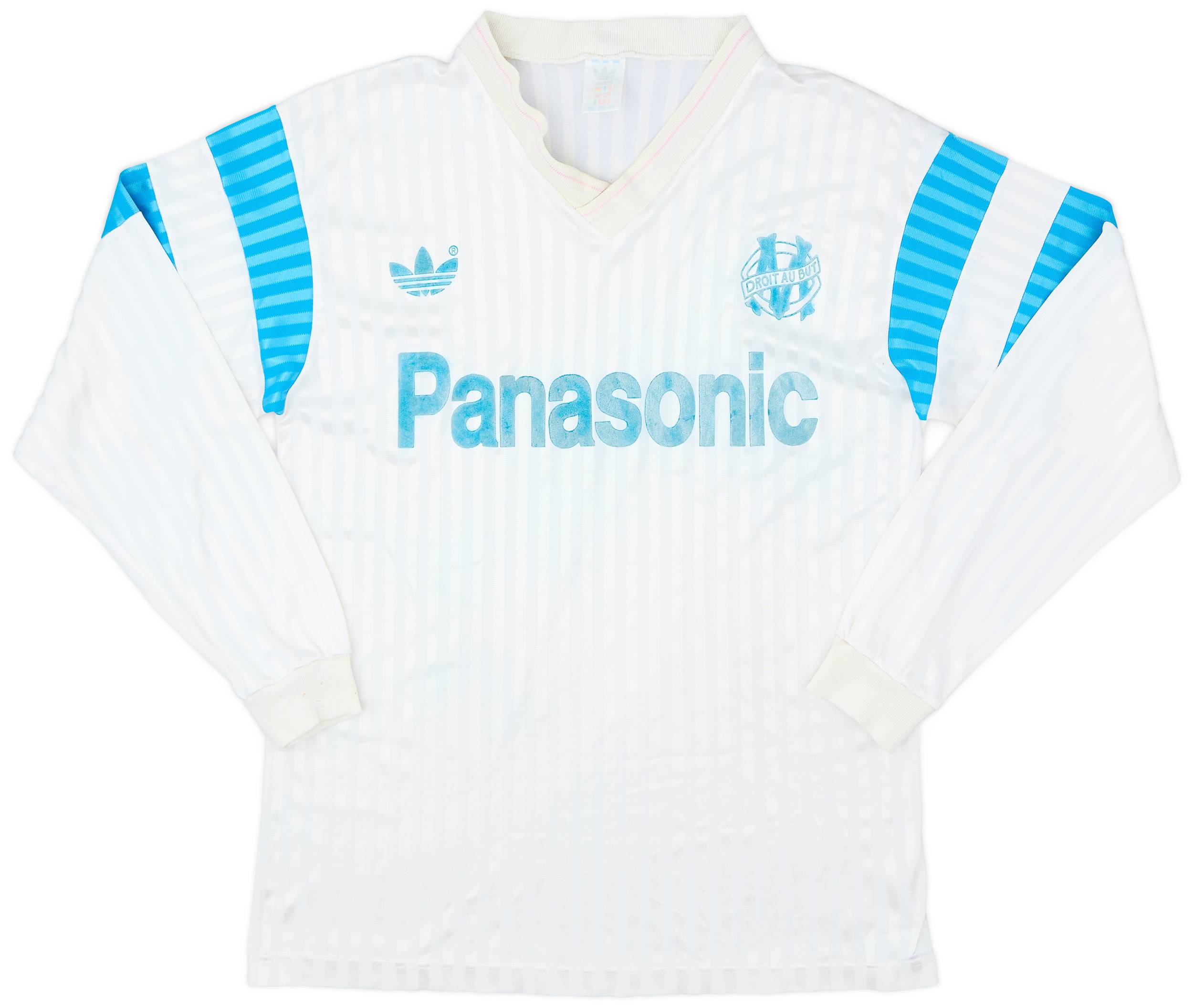 1990-91 Olympique Marseille Home L/S Shirt - 6/10 - (M)