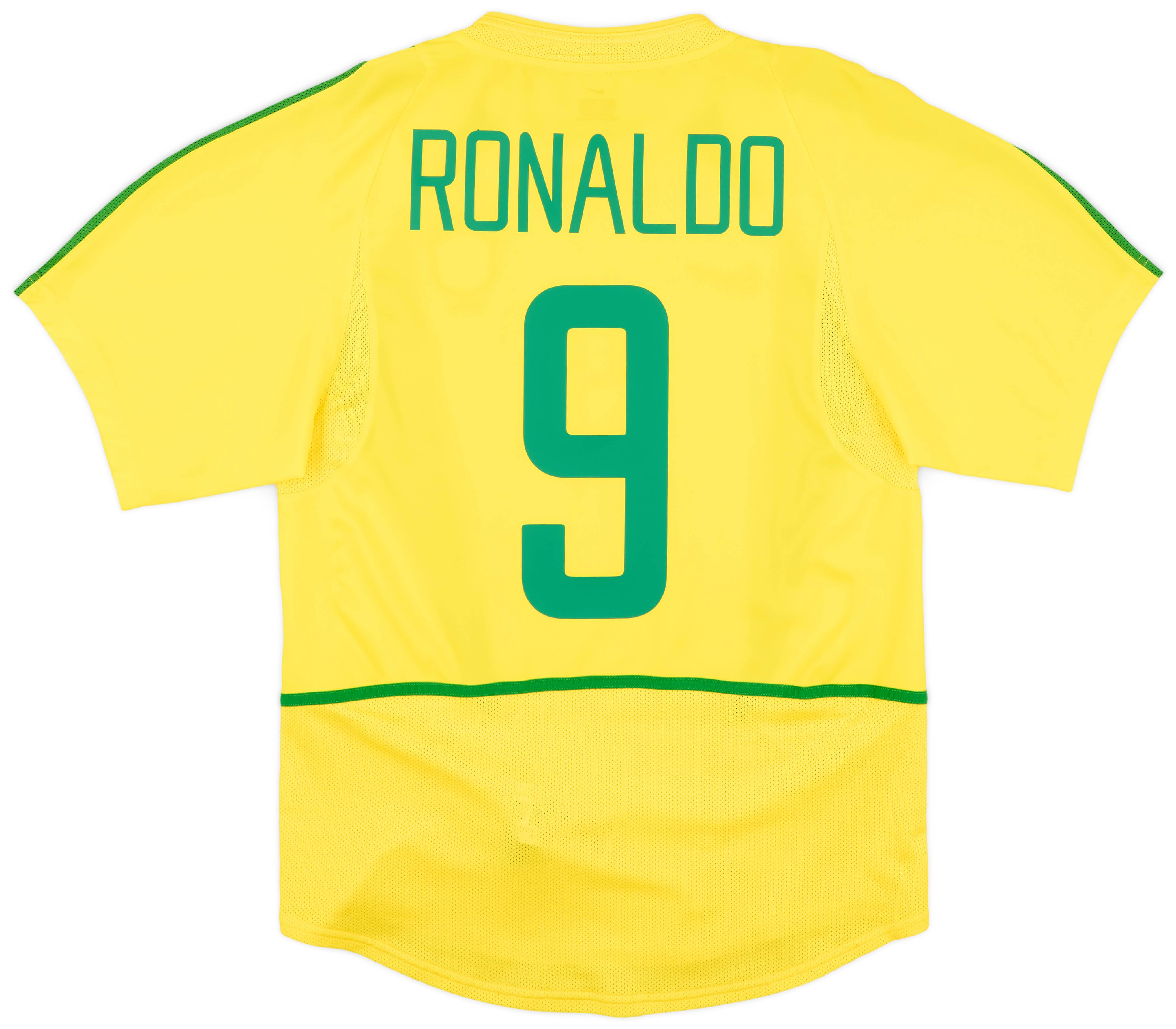 2002-04 Brazil Home Shirt Ronaldo #9 - 8/10 - (S)