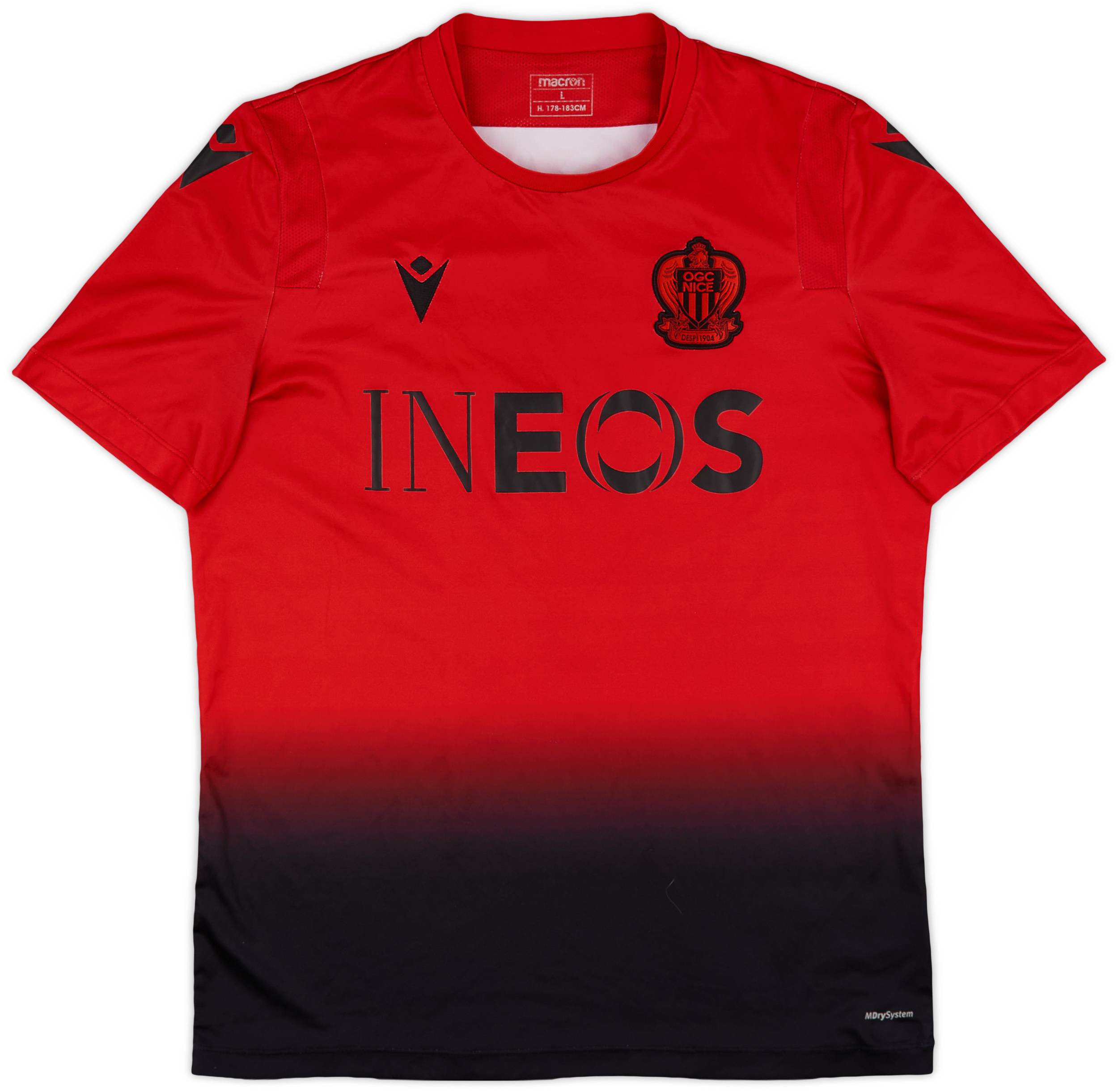 2020-21 OGC Nice Macron Training Shirt - 9/10 - (L)