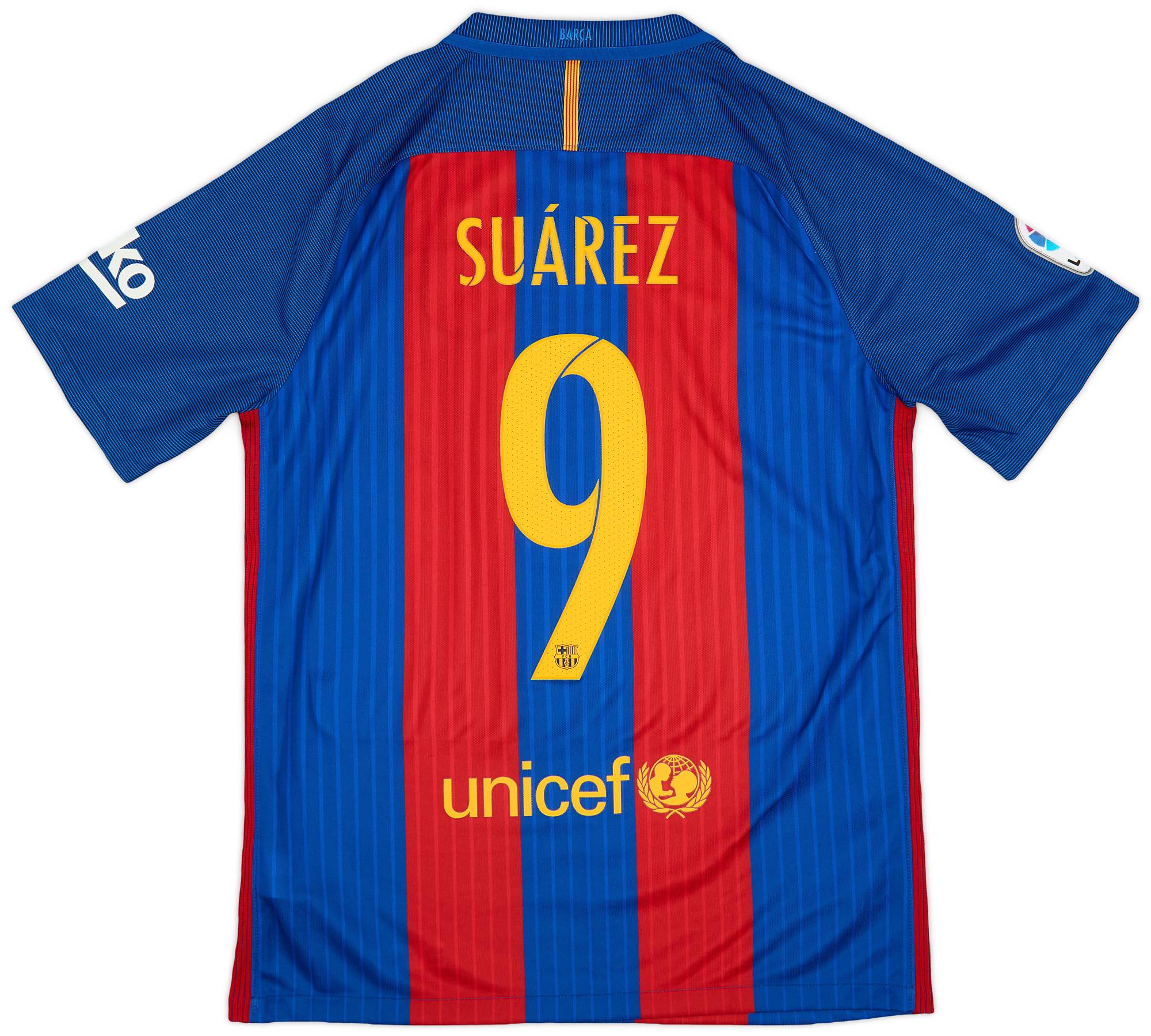 2016-17 Barcelona Home Shirt Suárez #9 - 9/10 - (M)