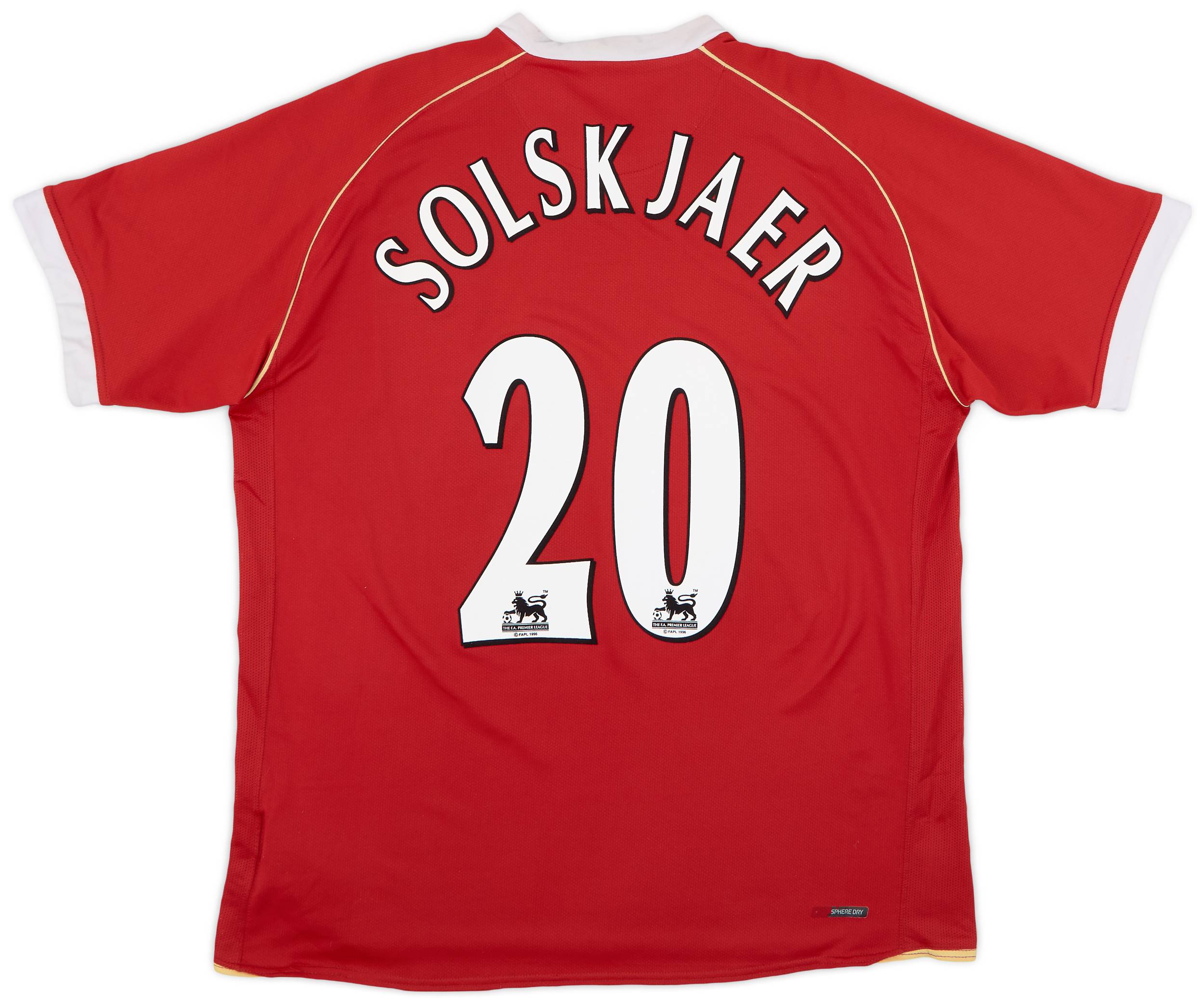 2006-07 Manchester United Home Shirt Solskjaer #20 - 8/10 - (XL)