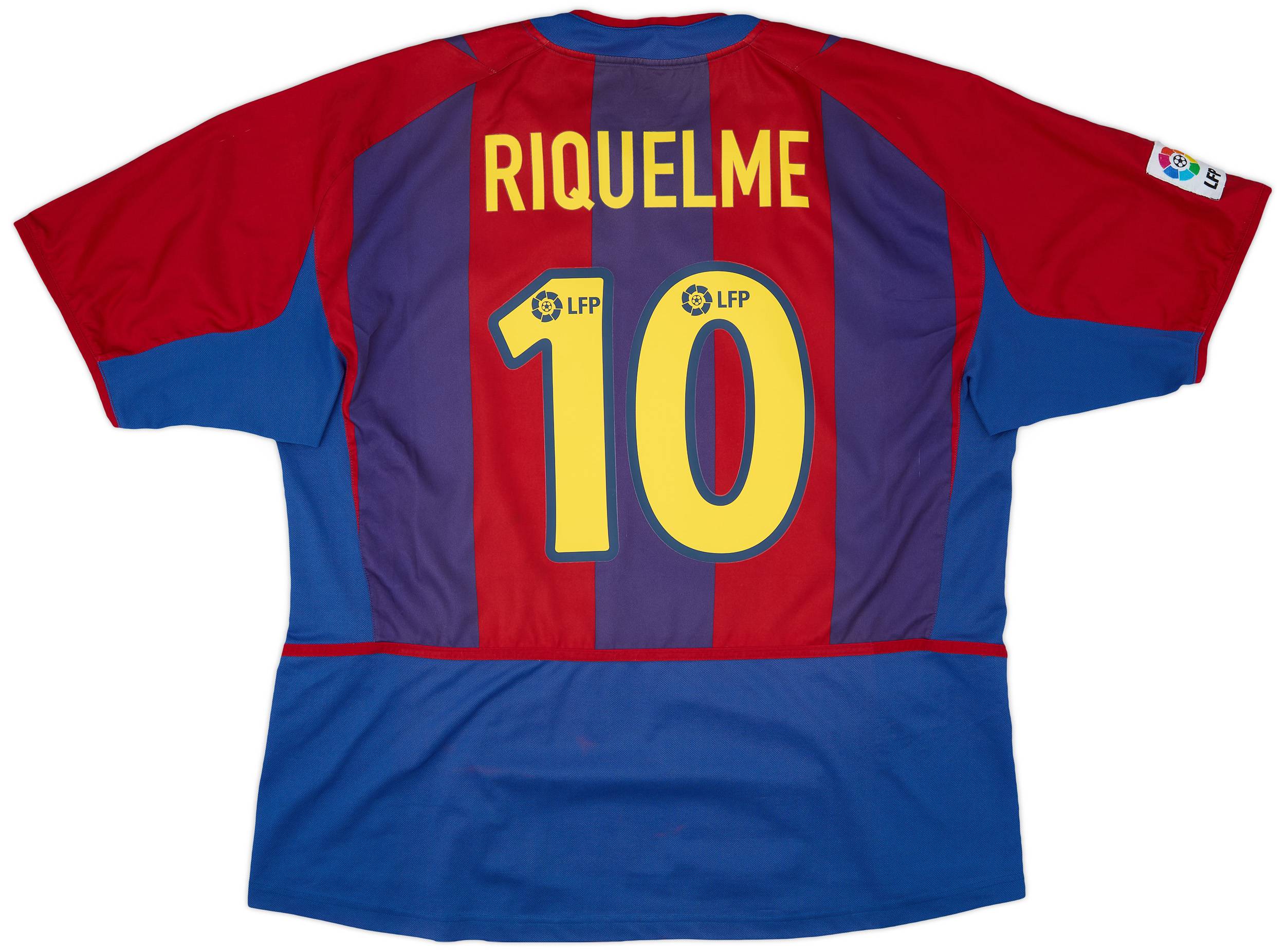 2002-03 Barcelona Home Shirt Riquelme #10 - 8/10 - (XL)