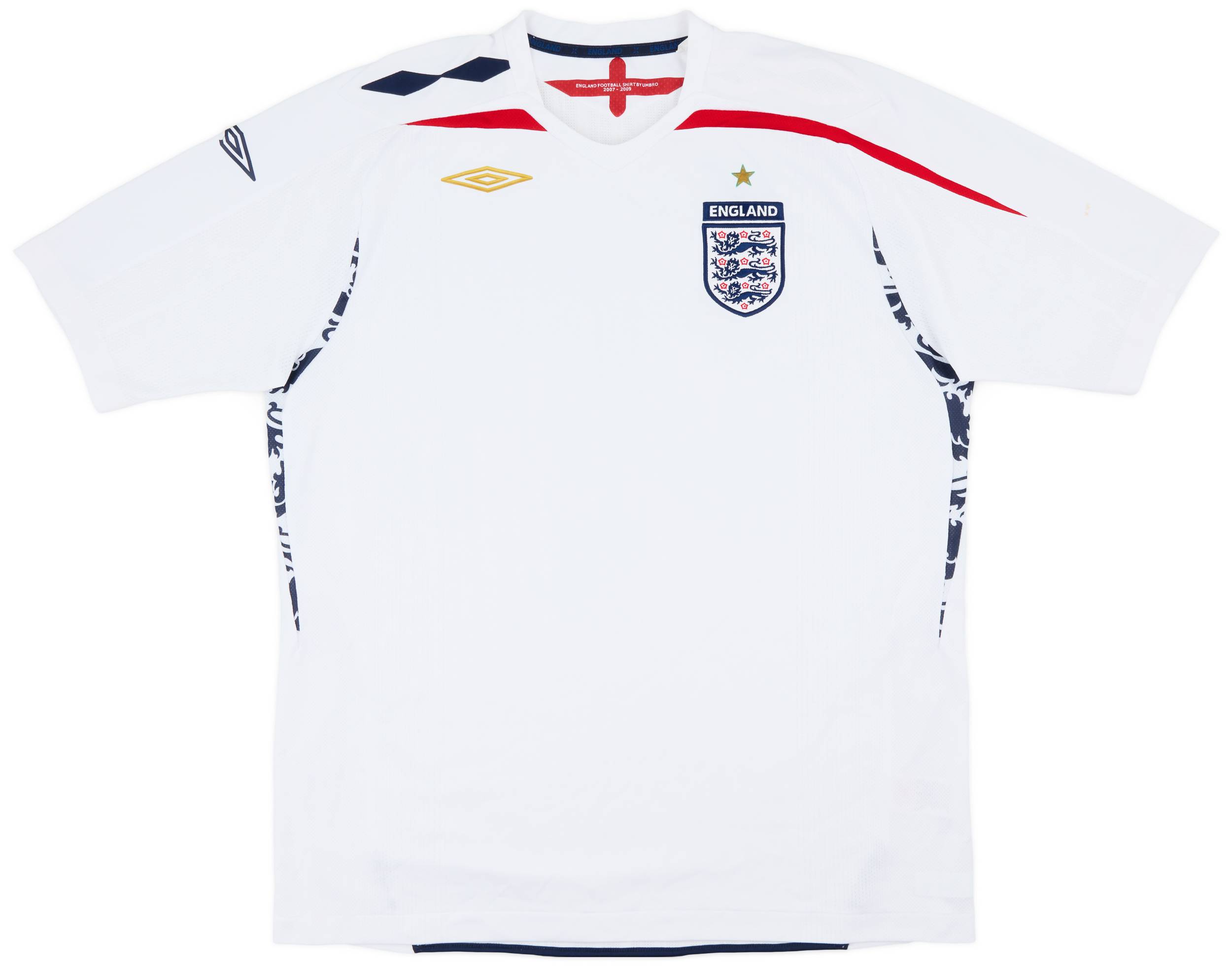 2007-09 England Home Shirt - 6/10 - (XL)
