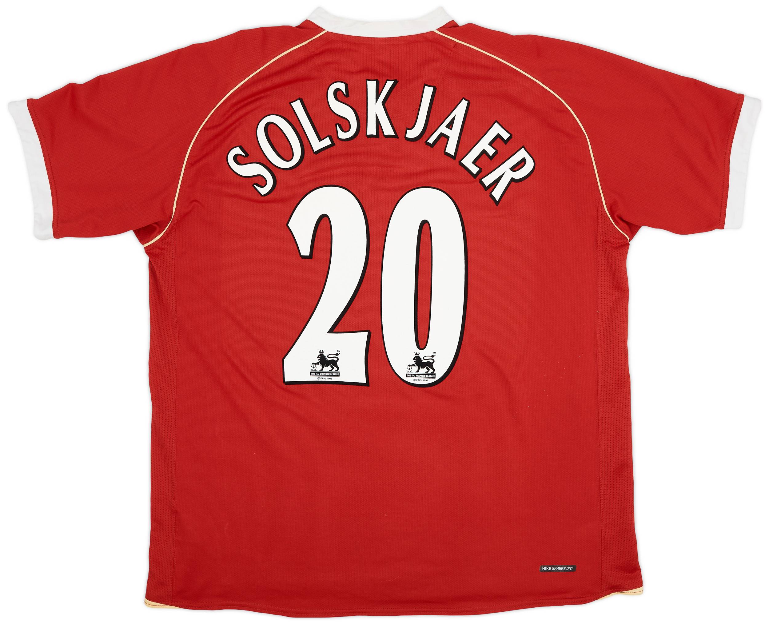 2006-07 Manchester United Home Shirt Solskjaer #20 - 7/10 - (XL)