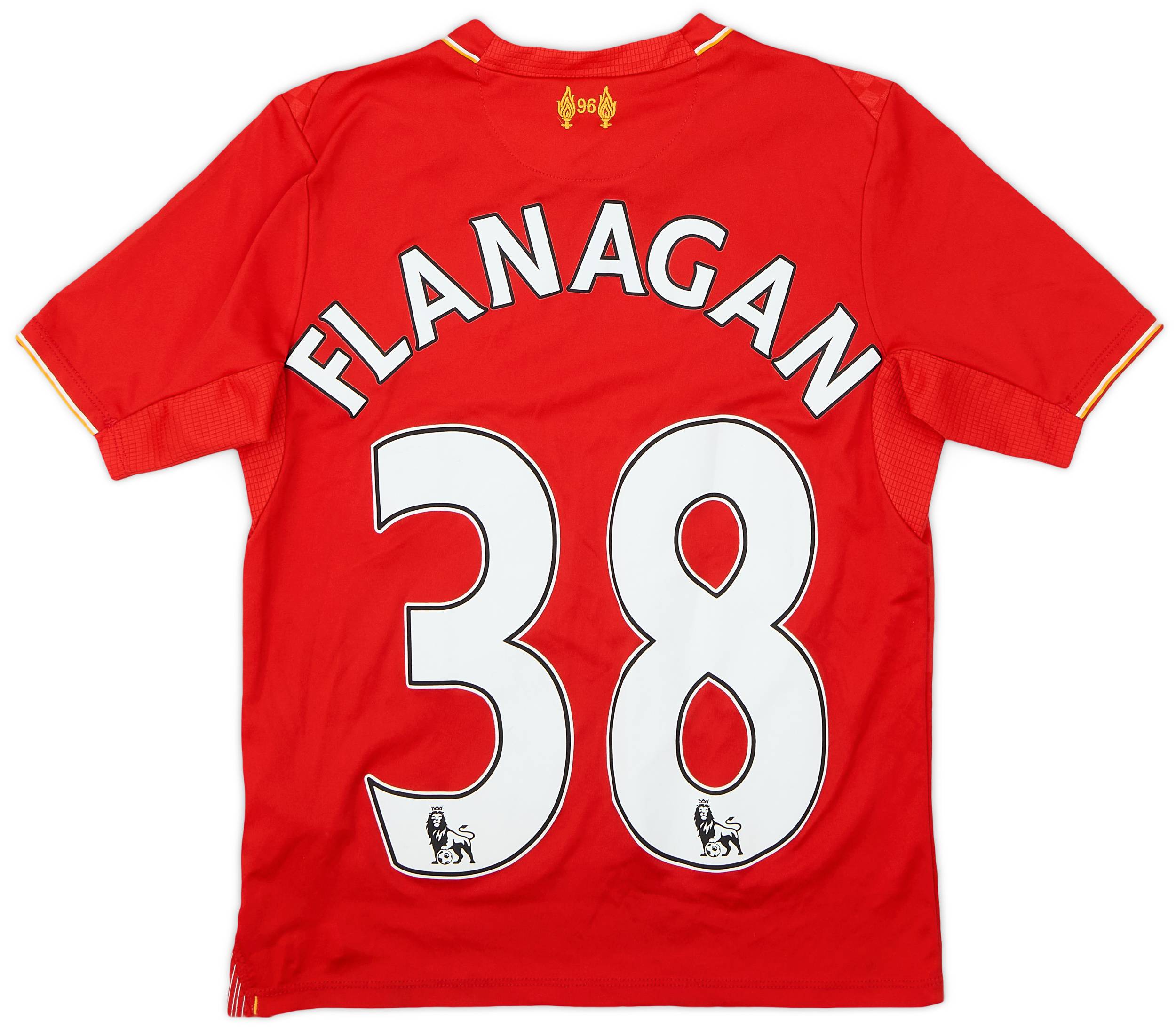 2015-16 Liverpool Home Shirt Flanagan #38 - 8/10 - (S.Boys)