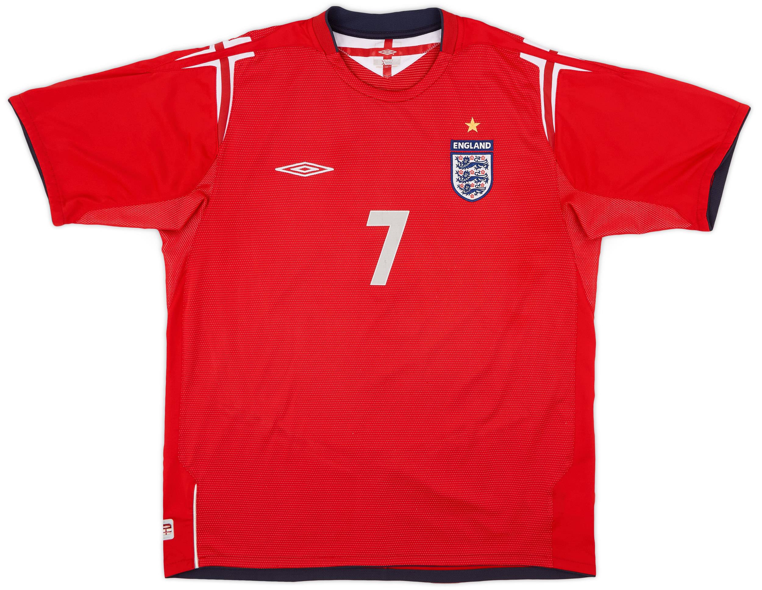 2004-06 England Away Shirt Beckham #7 - 7/10 - (XL)