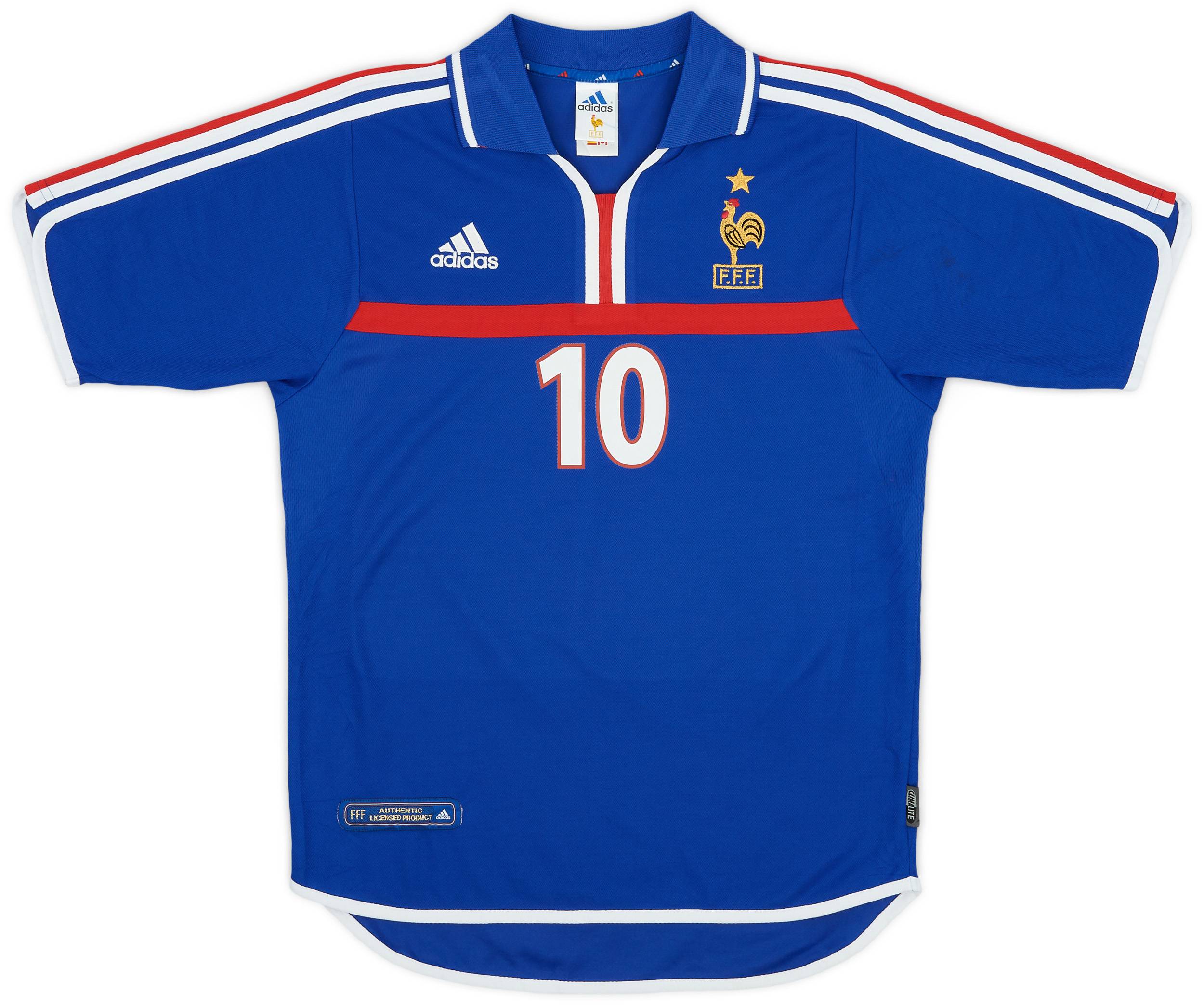 2000-02 France Home Shirt Zidane #10 - 8/10 - (S)