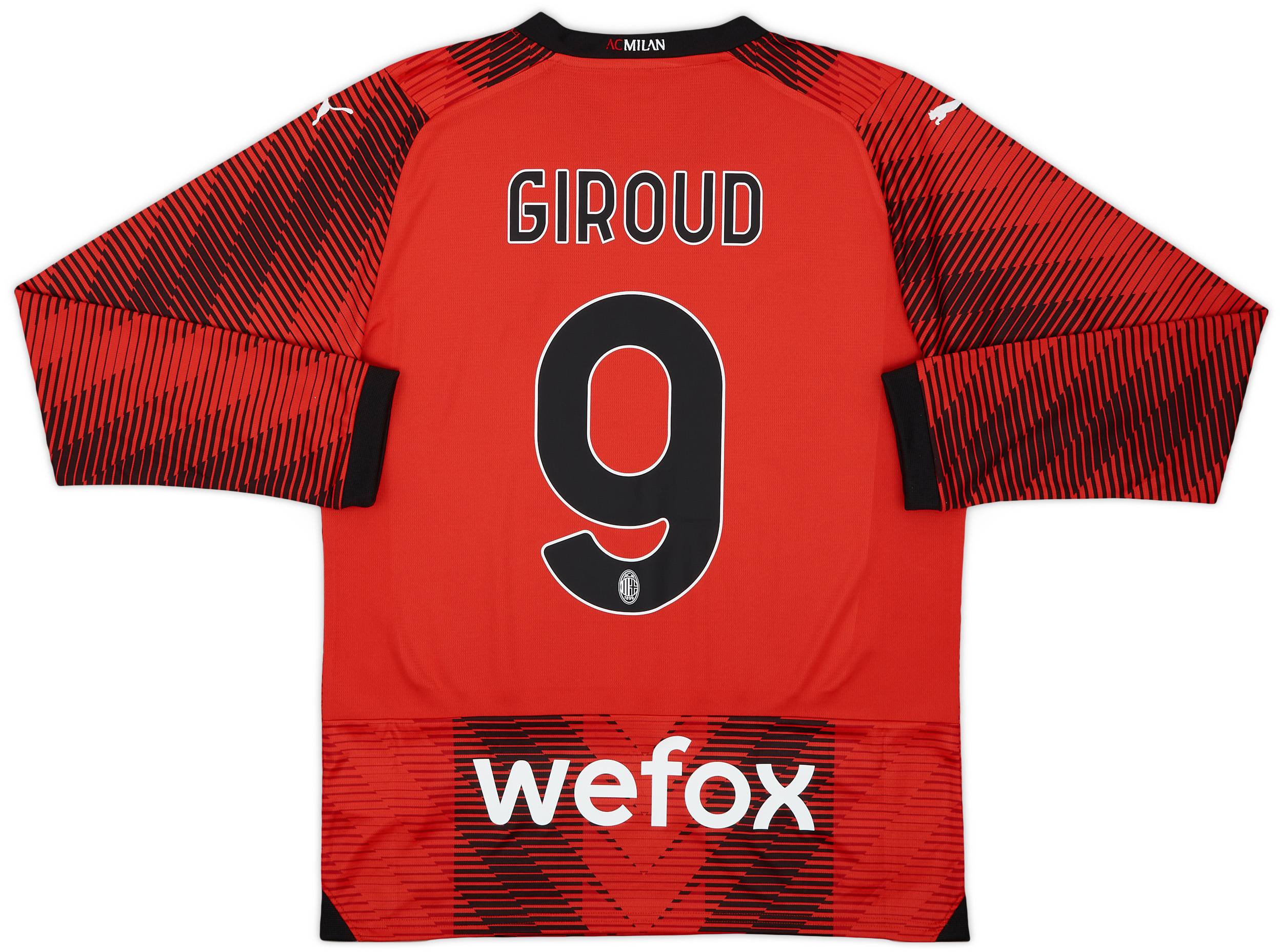 2023-24 AC Milan Home L/S Shirt Giroud #9 (M)