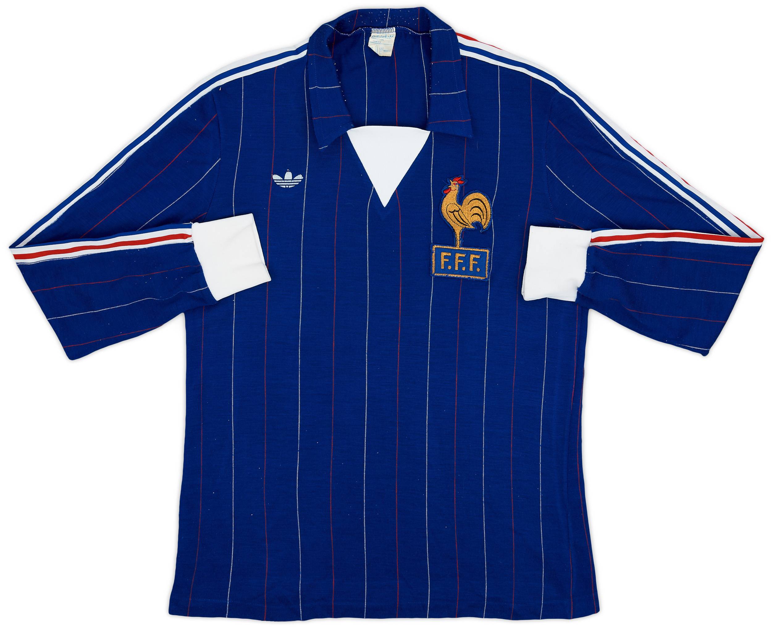 ウェア 1980-82 France  L/S Shirt - 8/10 1980-82 France Home L/S Shirt - 8/10 - (L)
