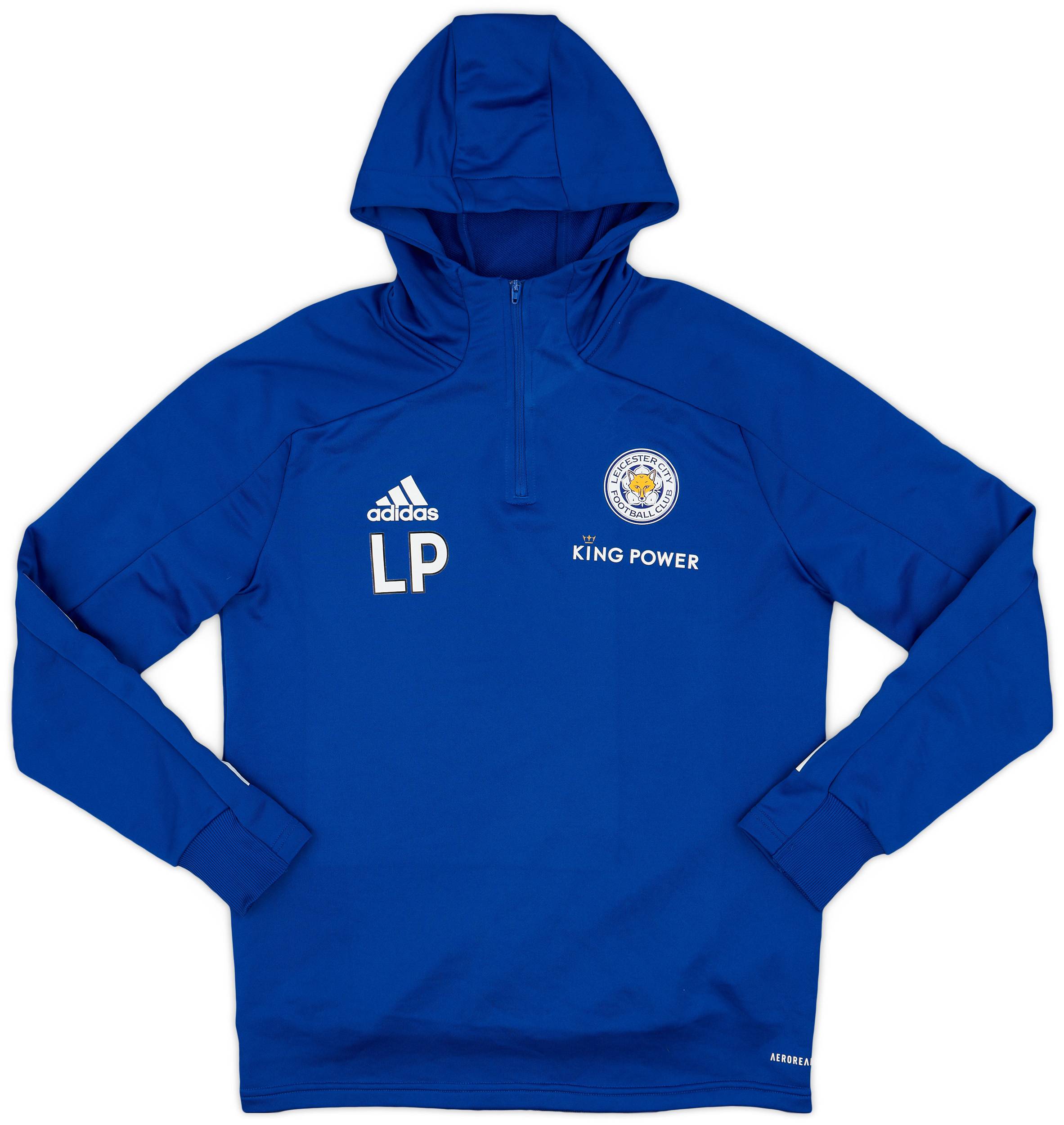 2020-21 Leicester City Staff Issue adidas Hooded 1/4 Zip Drill Top LP - 6/10 - (S)
