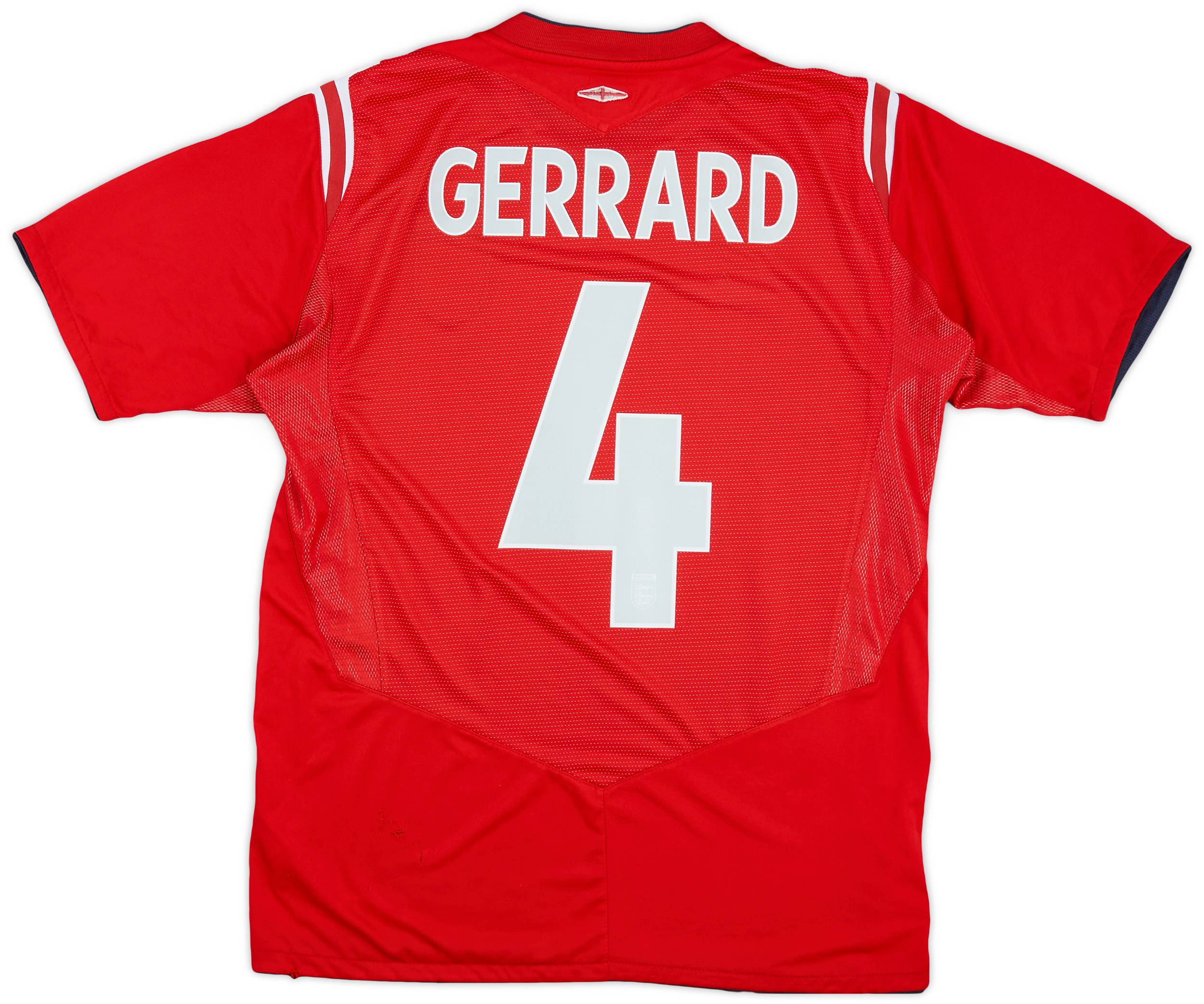 2004-06 England Away Shirt Gerrard #4 - 3/10 - (M)